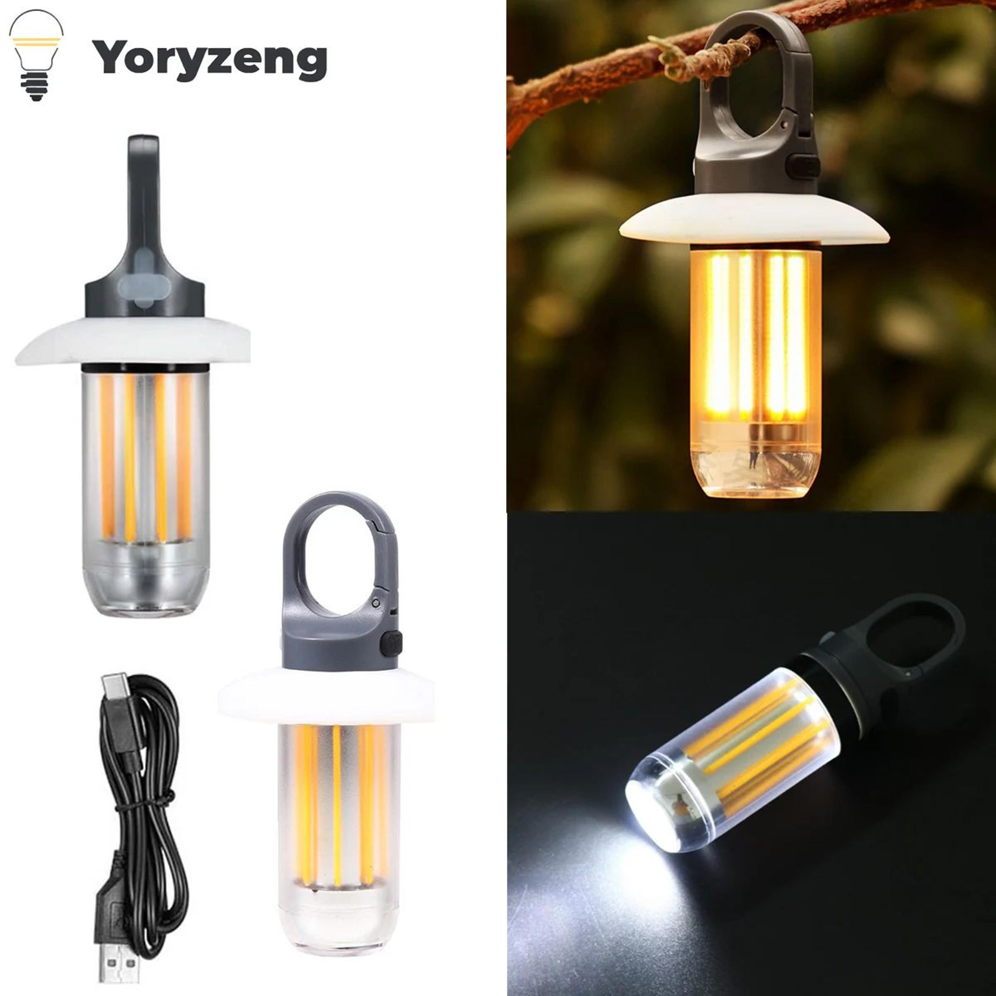 portable usb rechargeable led camping work light with hook