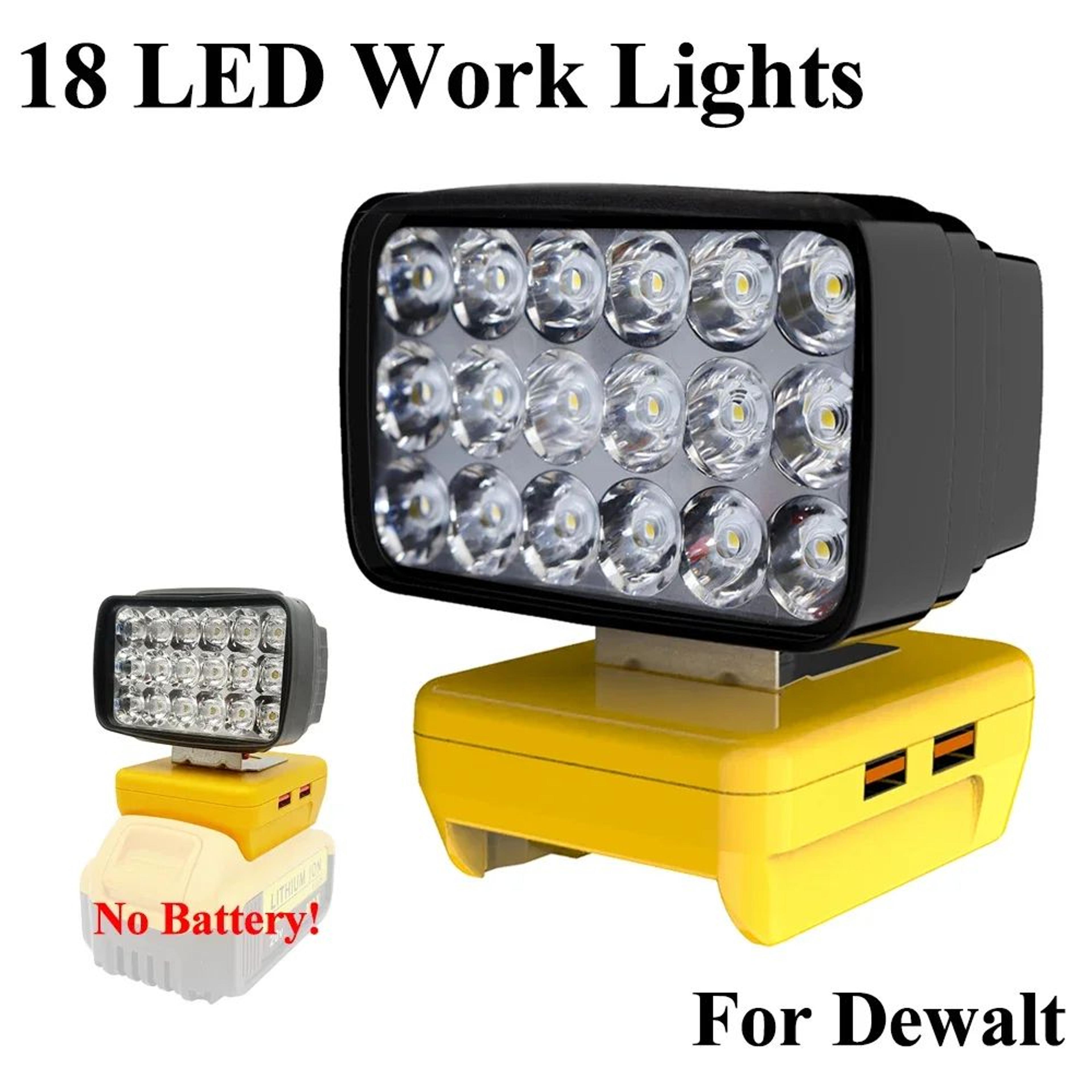 18 led cordless work light for dewalt 18v 20v 60v battery