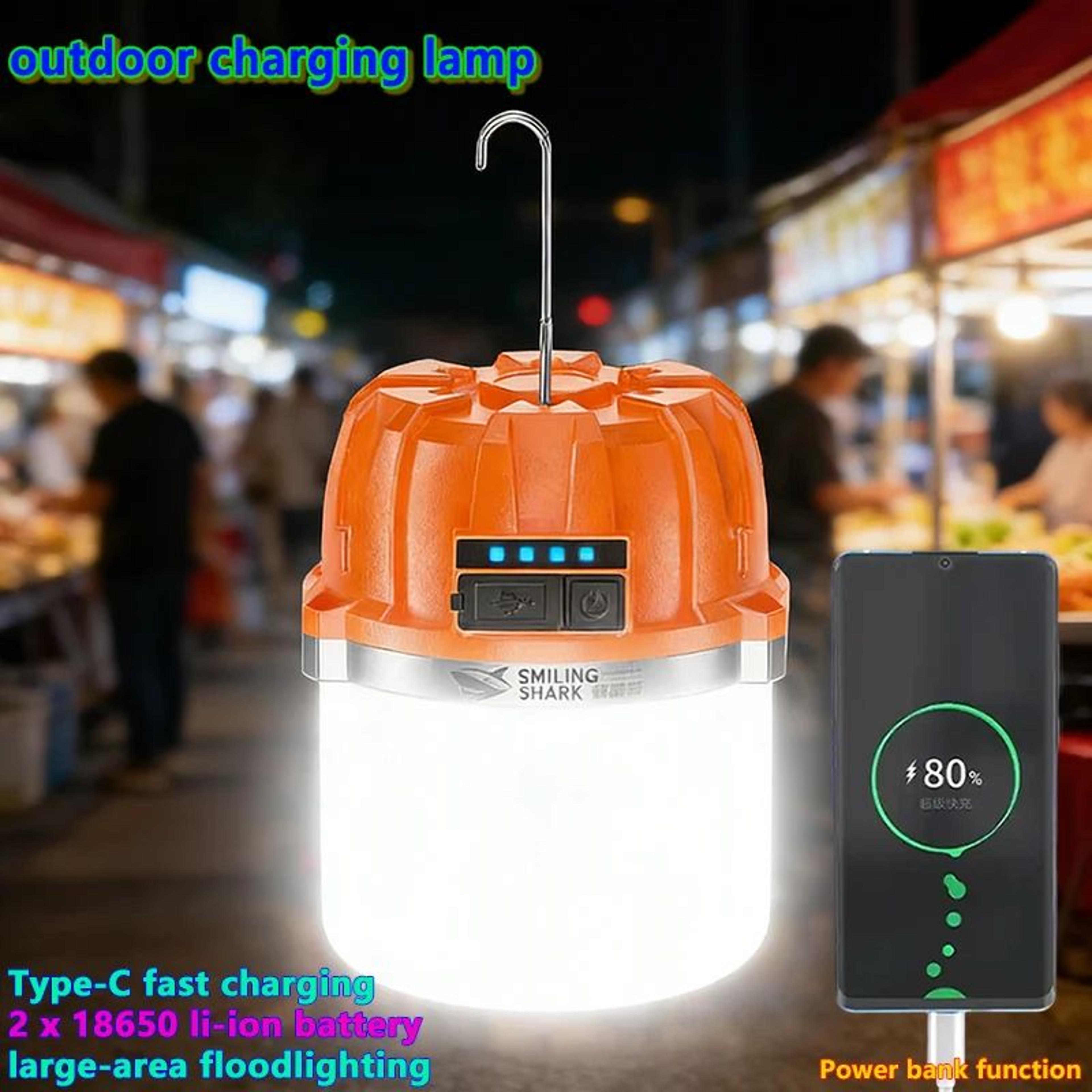 500w usb rechargeable led camping lantern with power display