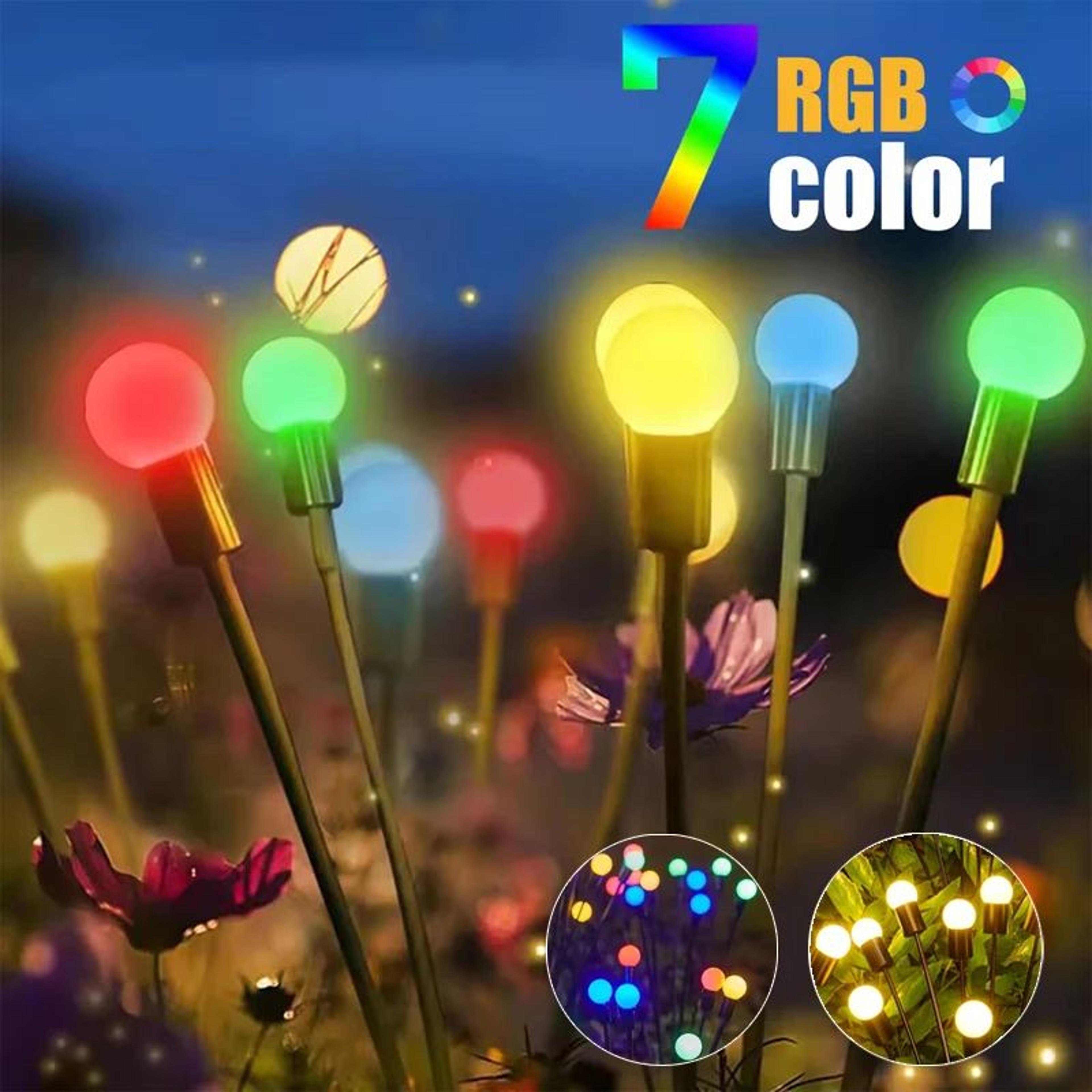 rgb solar firefly swaying garden lights for outdoor decoration