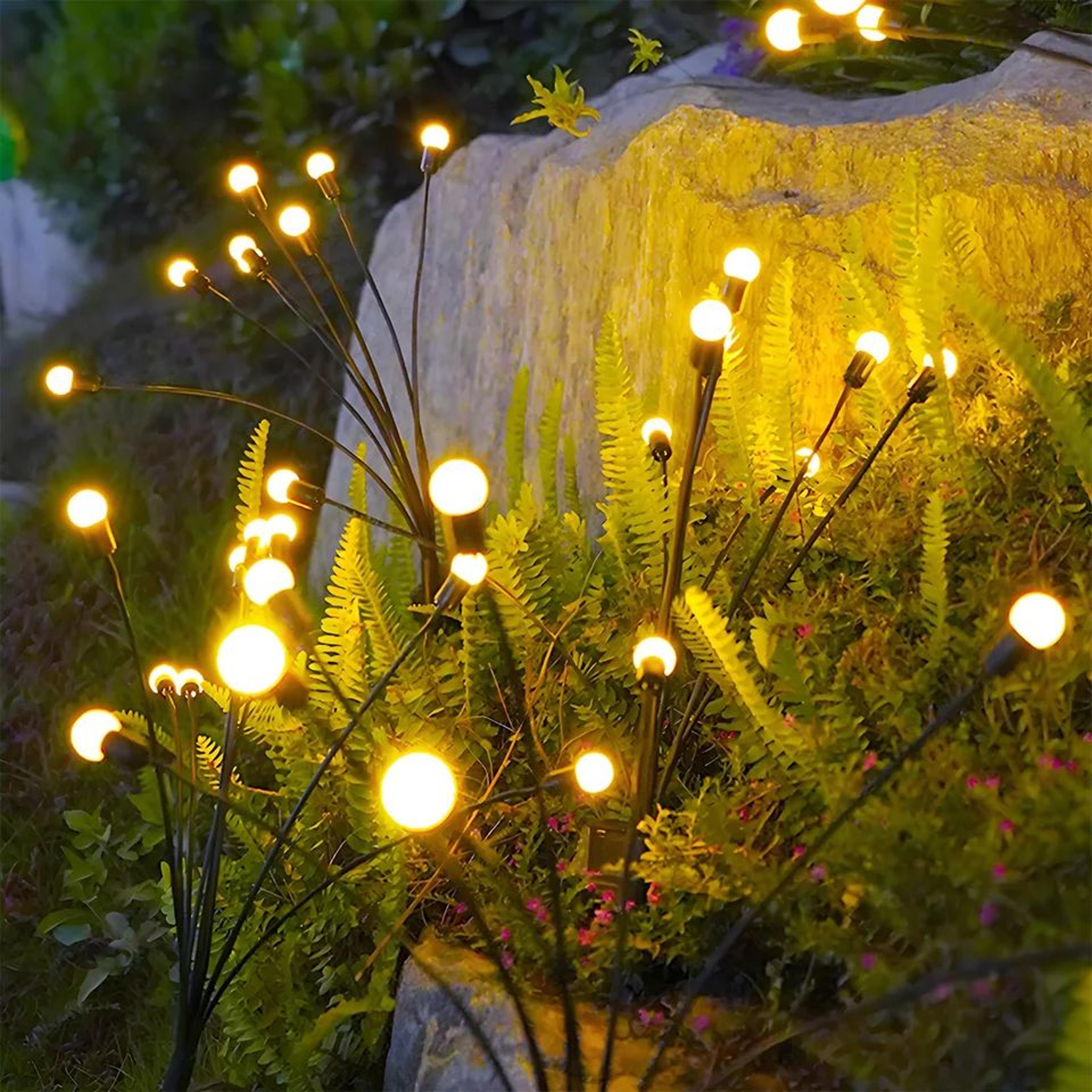 8 head solar firefly swaying garden lights for outdoor decoration