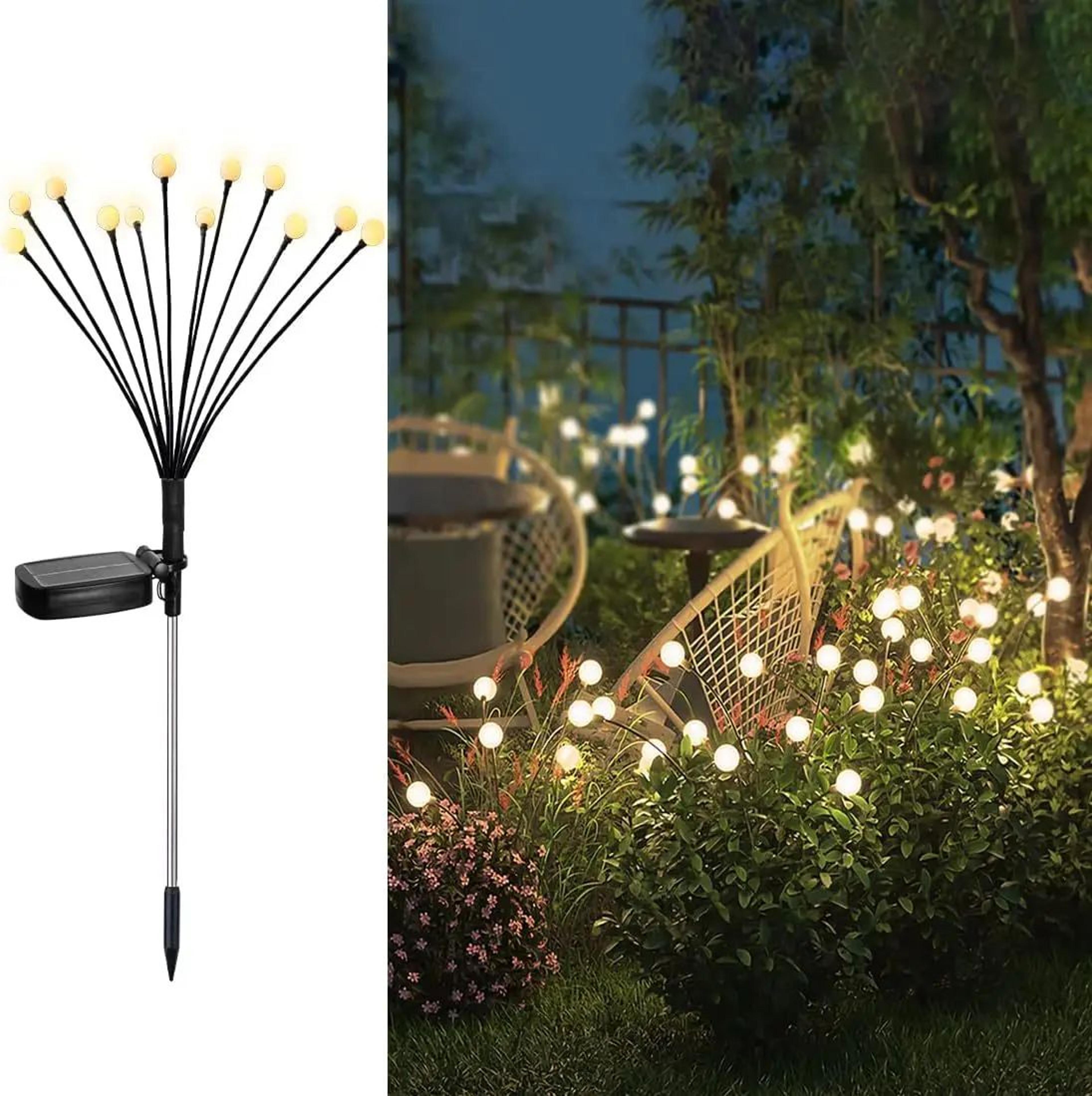 solar firefly garden lights for wedding and holiday decoration