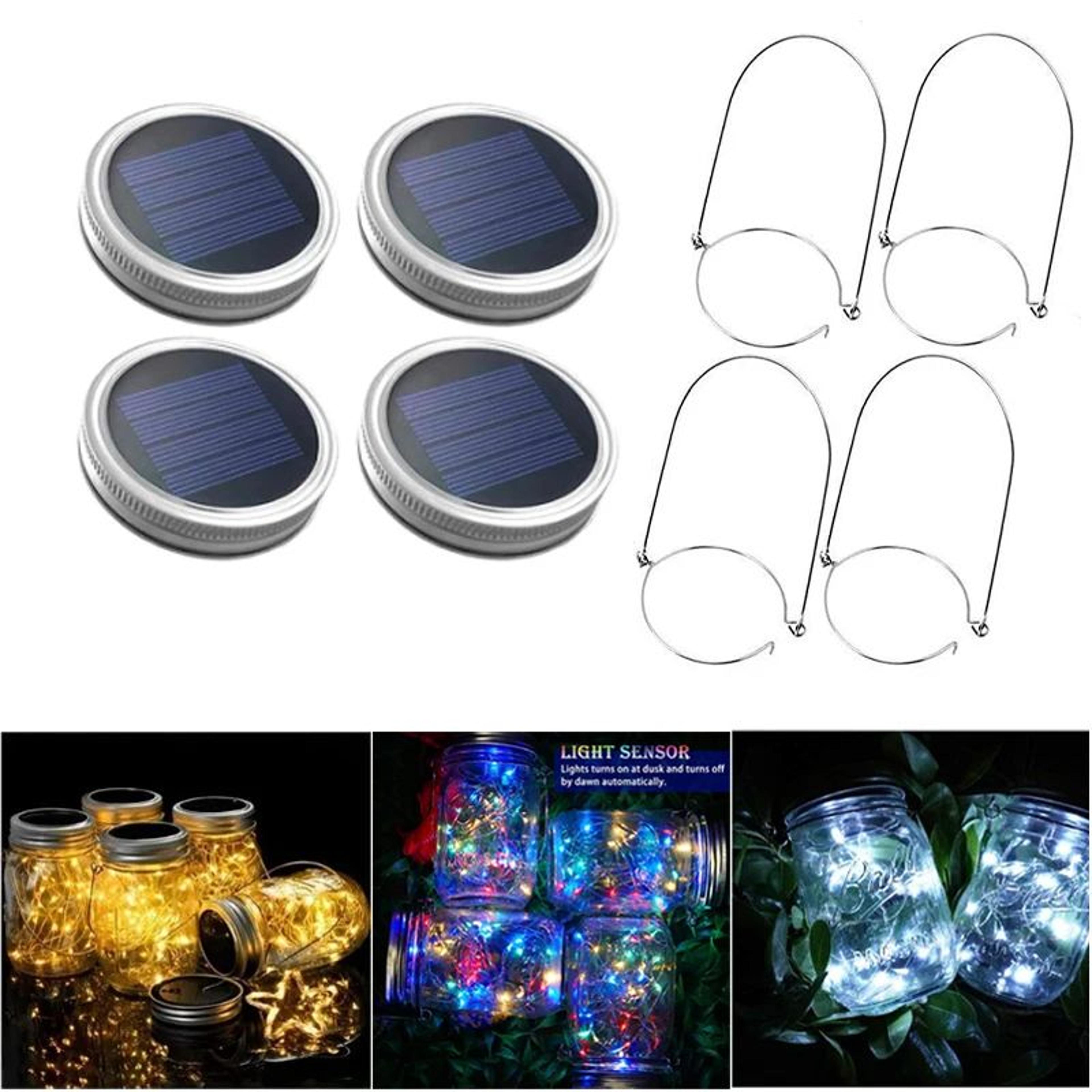20 led wateproof solar mason jar lid fairy lights with hanging handle
