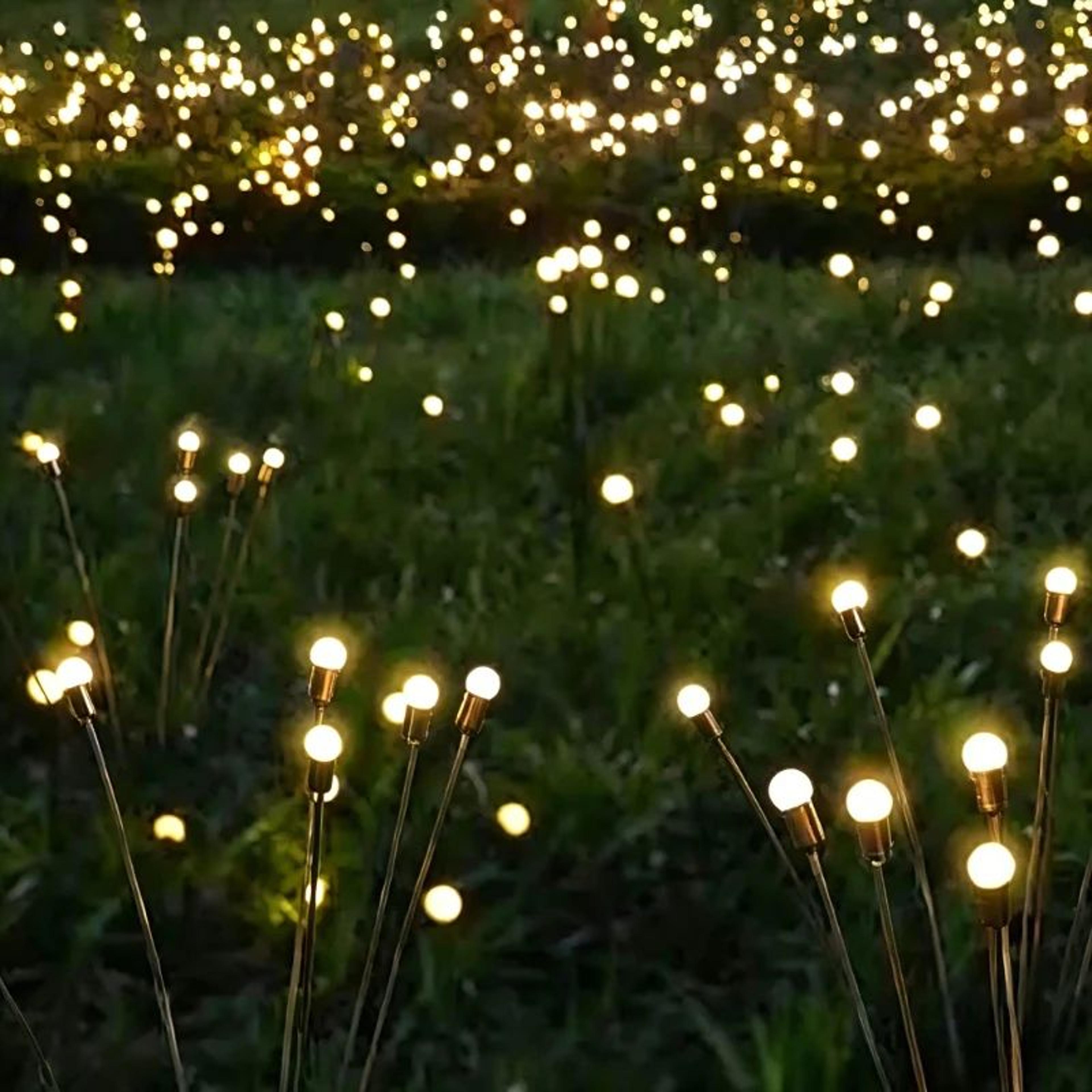 10 led rgb solar firefly starburst garden stake lights