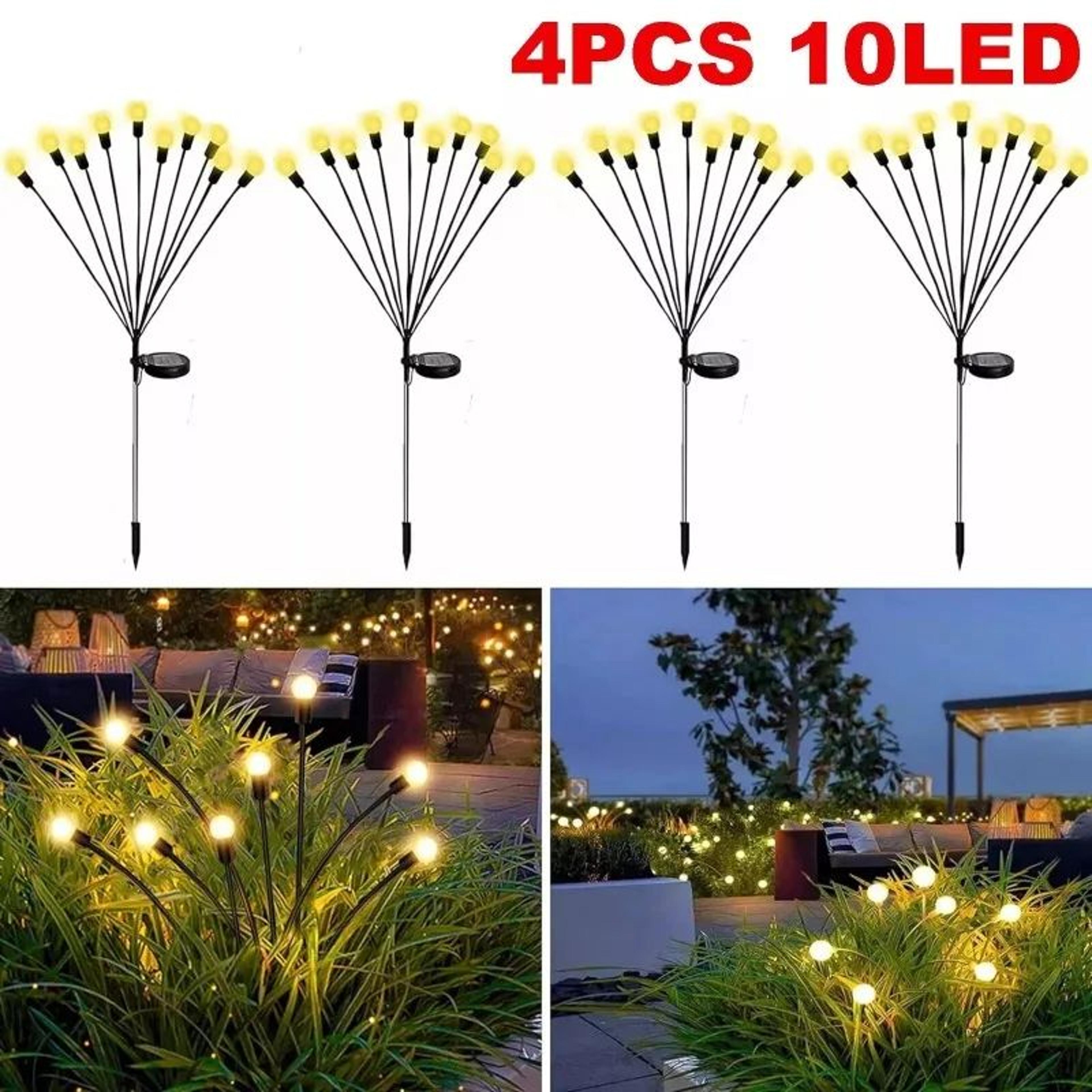 10 led solar swaying firefly garden light for outdoor decor