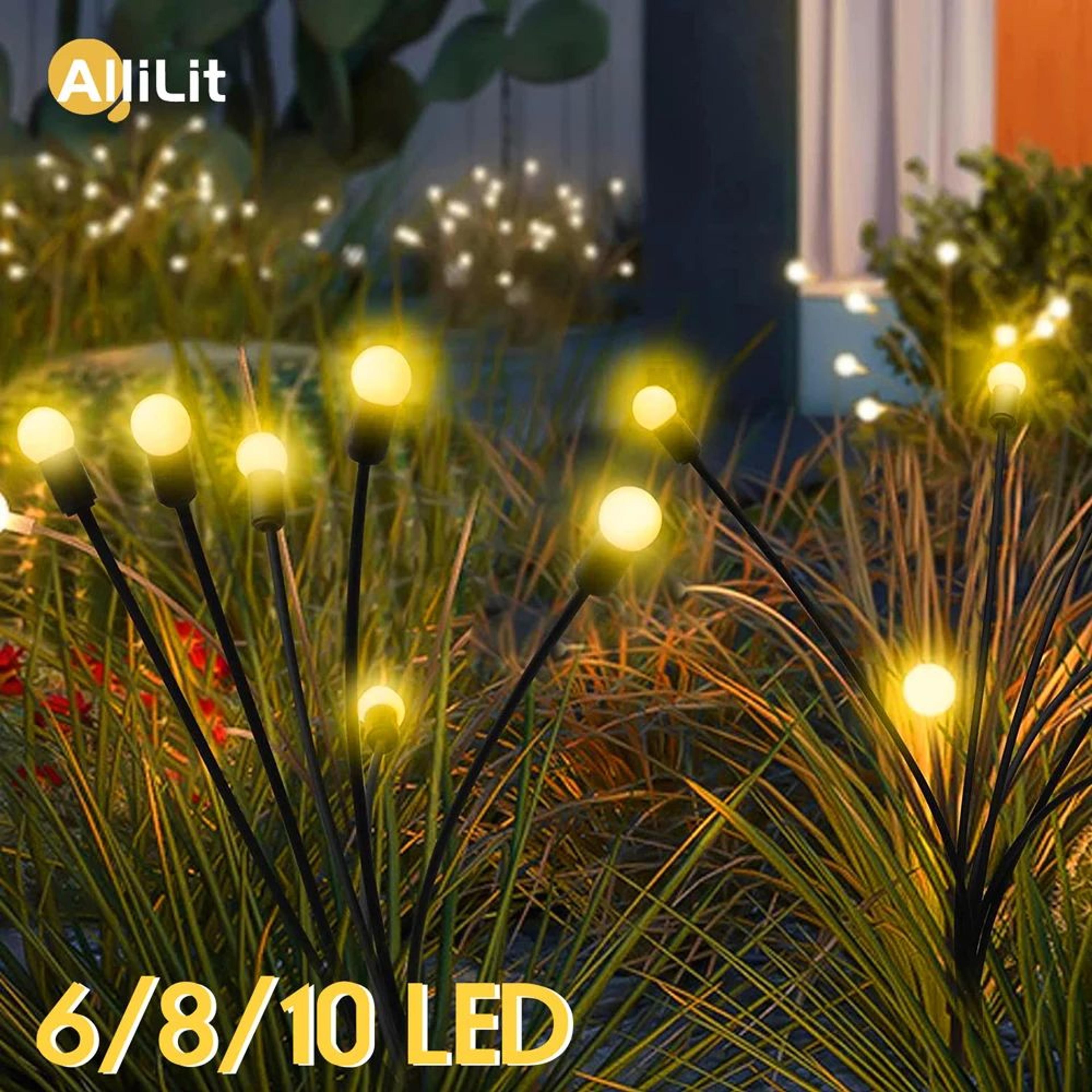 solar firefly swaying garden lights waterproof outdoor decor