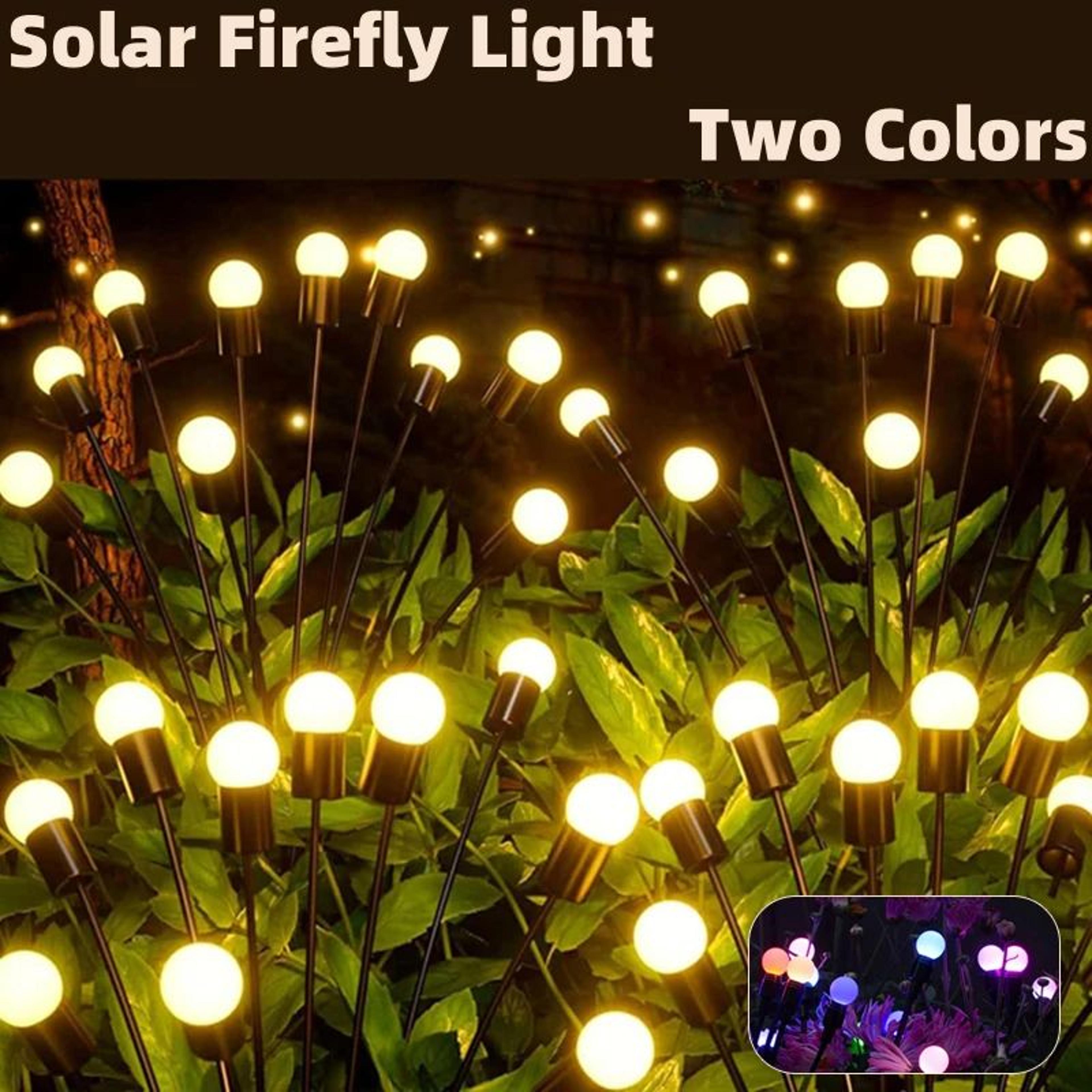 solar firefly swaying garden lights waterproof outdoor lawn decor