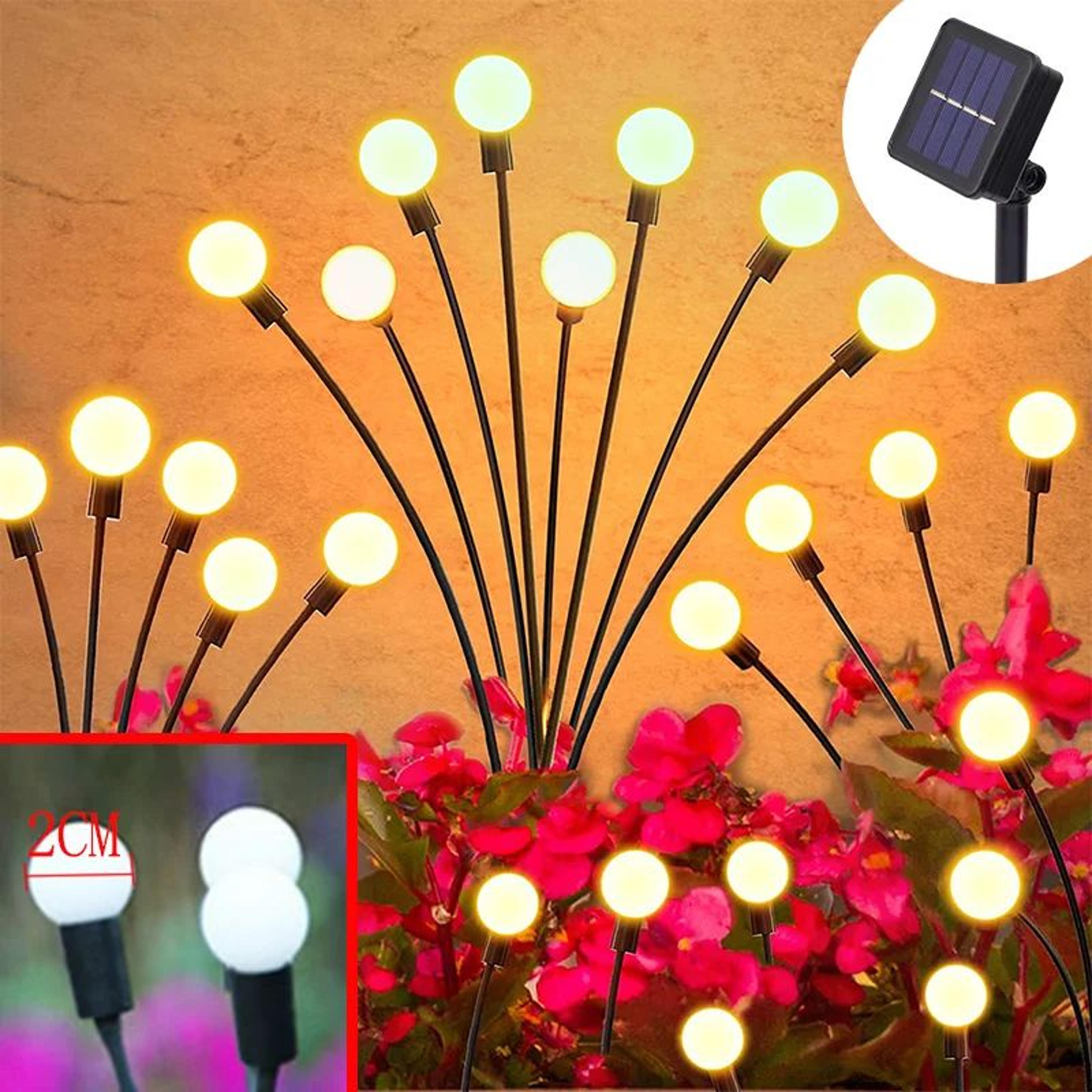 solar starburst firefly garden lights waterproof outdoor decor