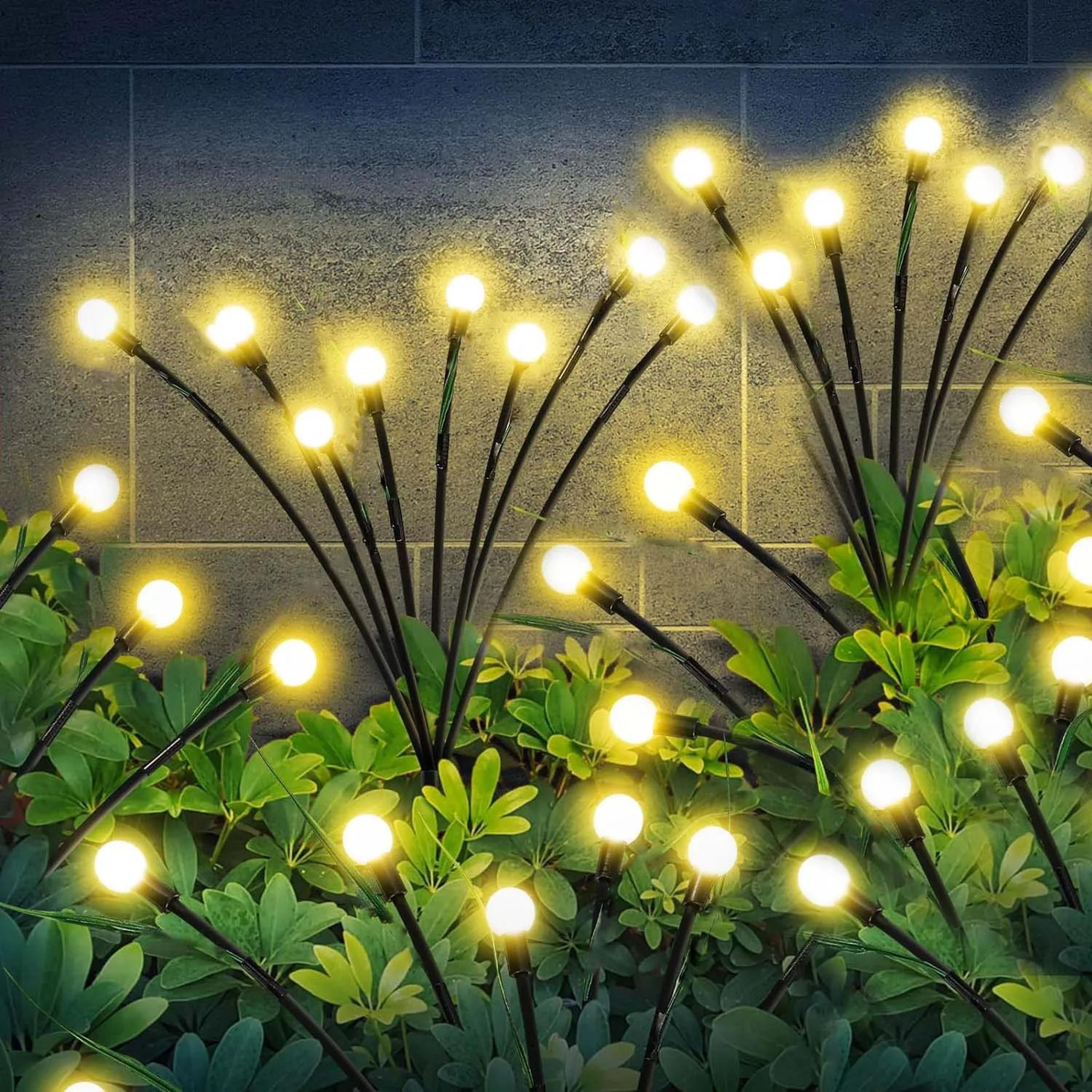 10 led solar firefly swaying garden lights