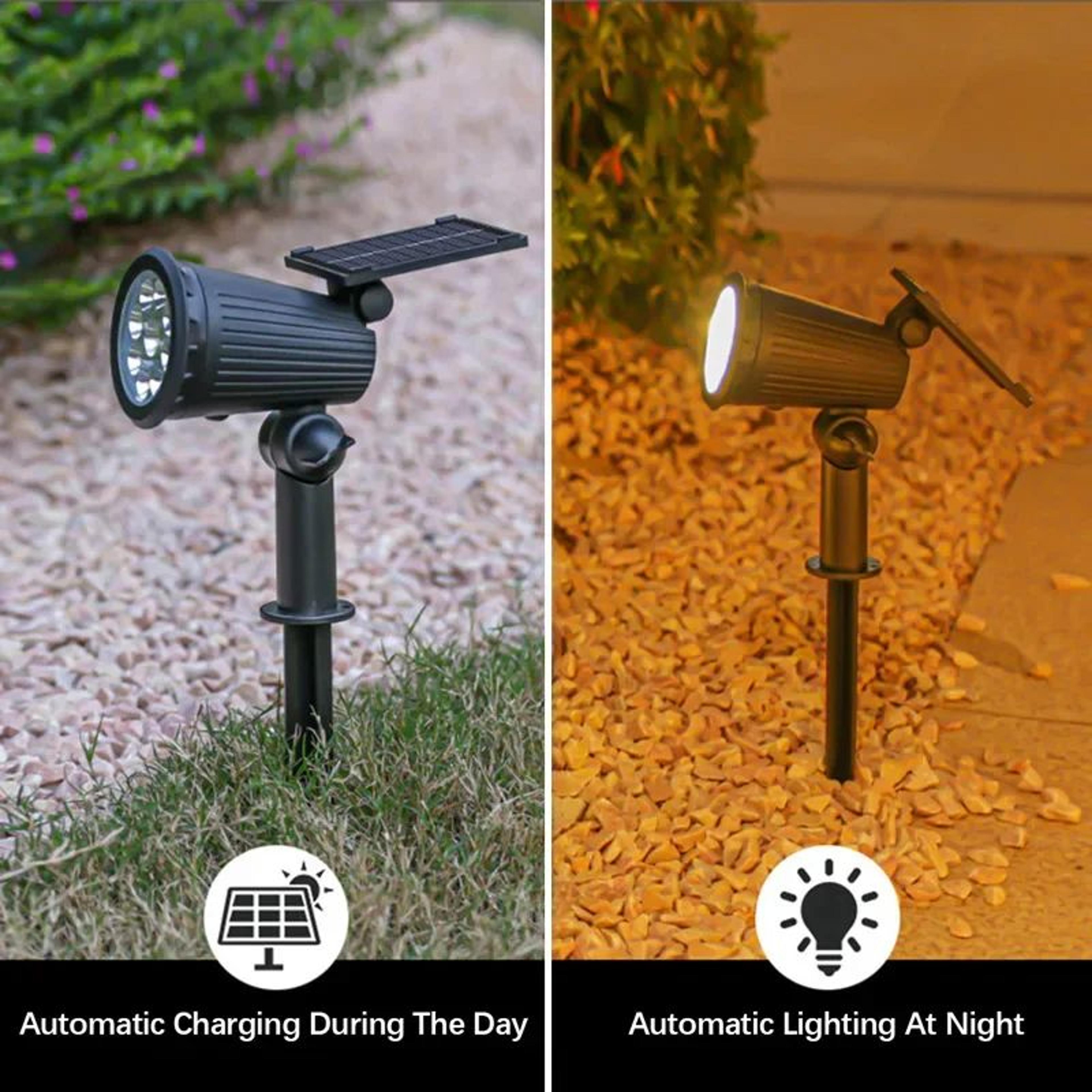9 led adjustable solar outdoor landscape spotlight