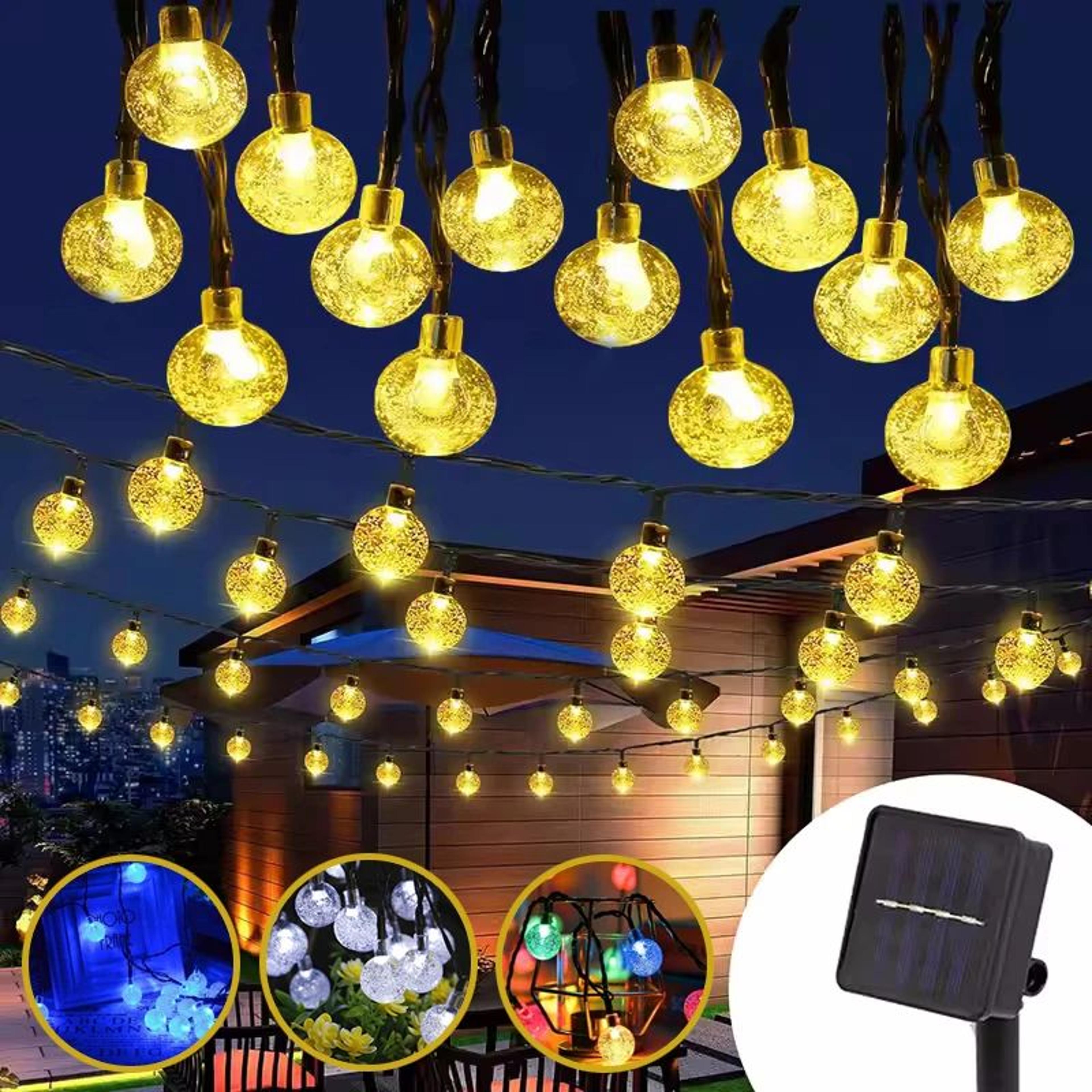 solar outdoor string lights with 8 modes