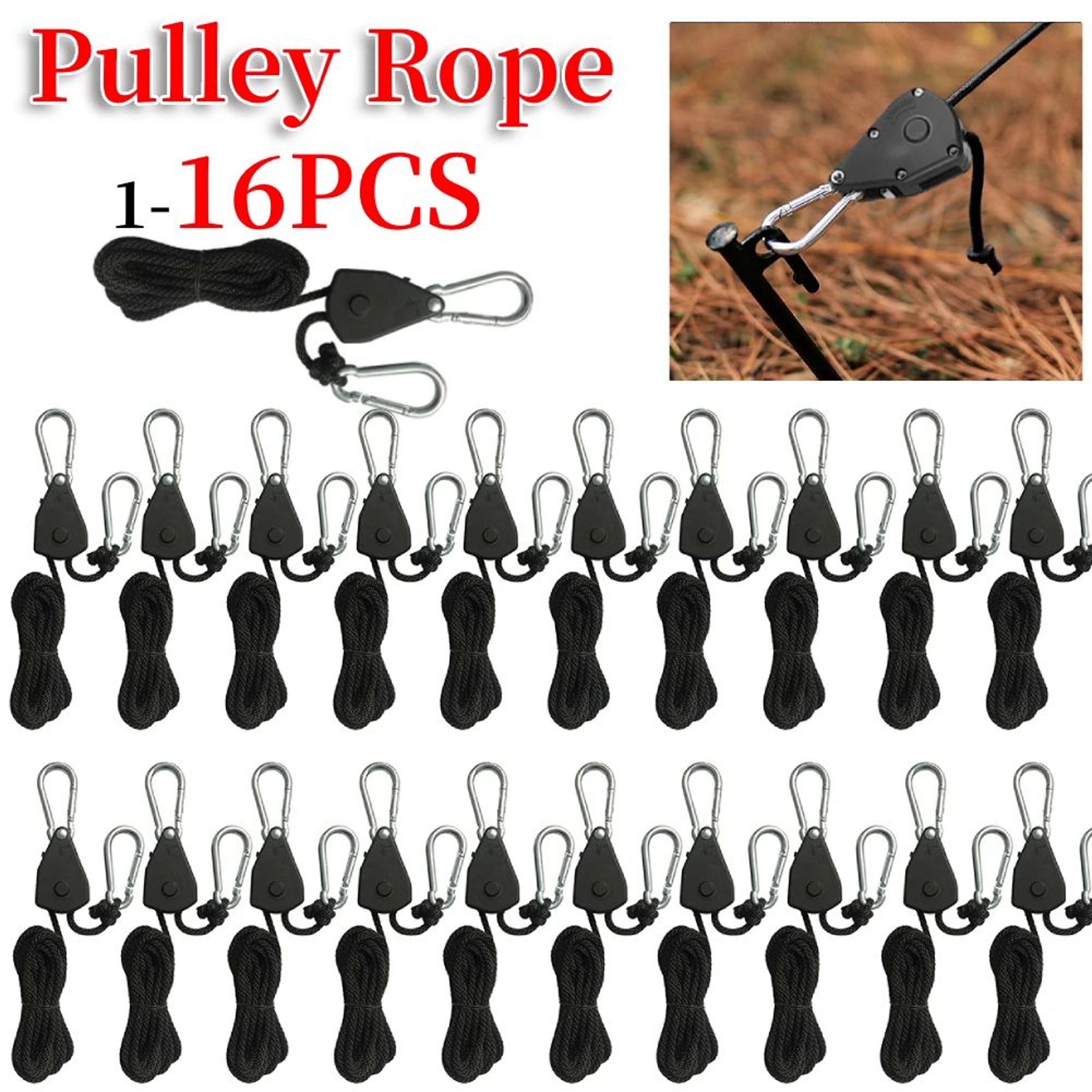 2m camping tent rope ratchet tensioner with pulley hook