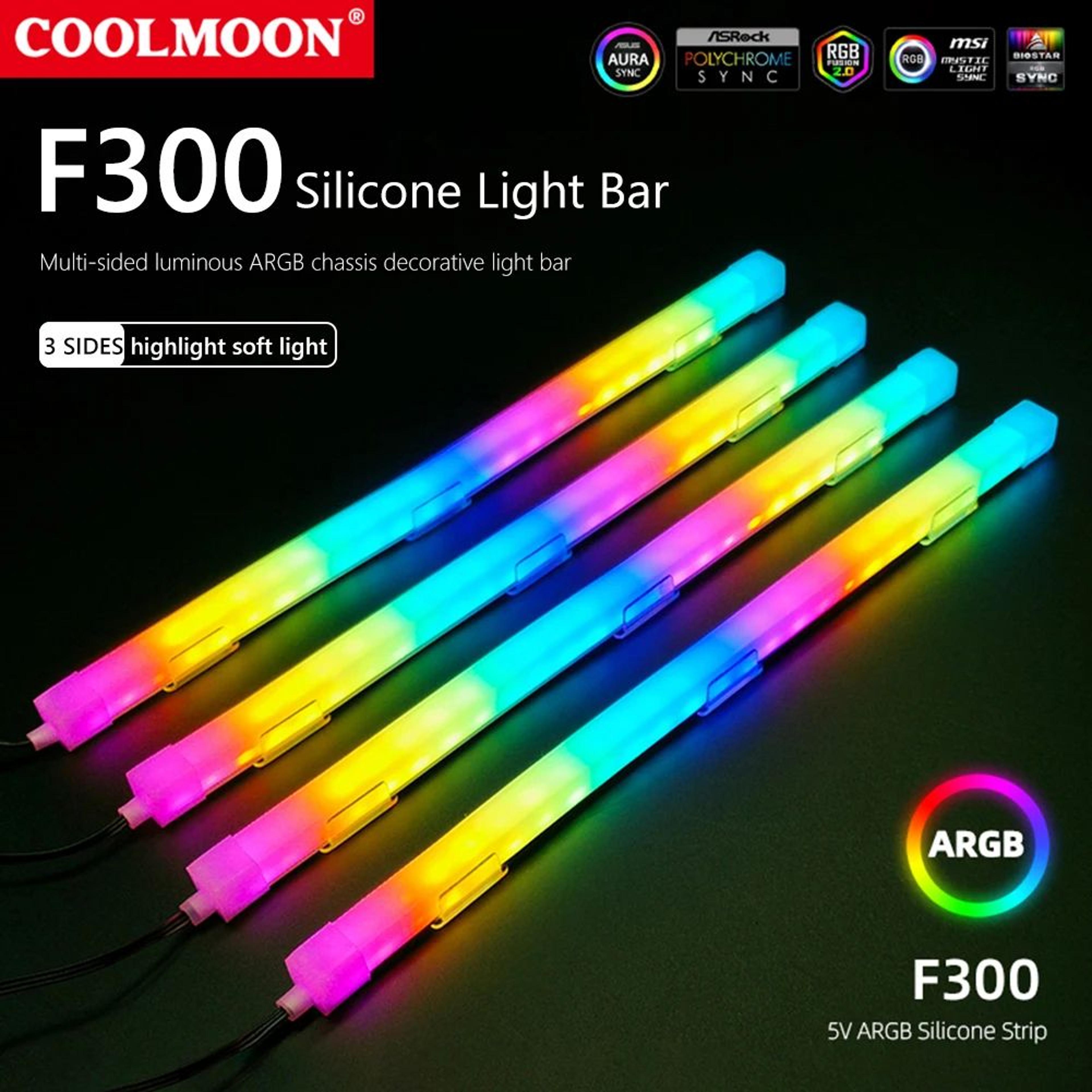 coolmoon 30cm rgb magnetic pc case led light strip