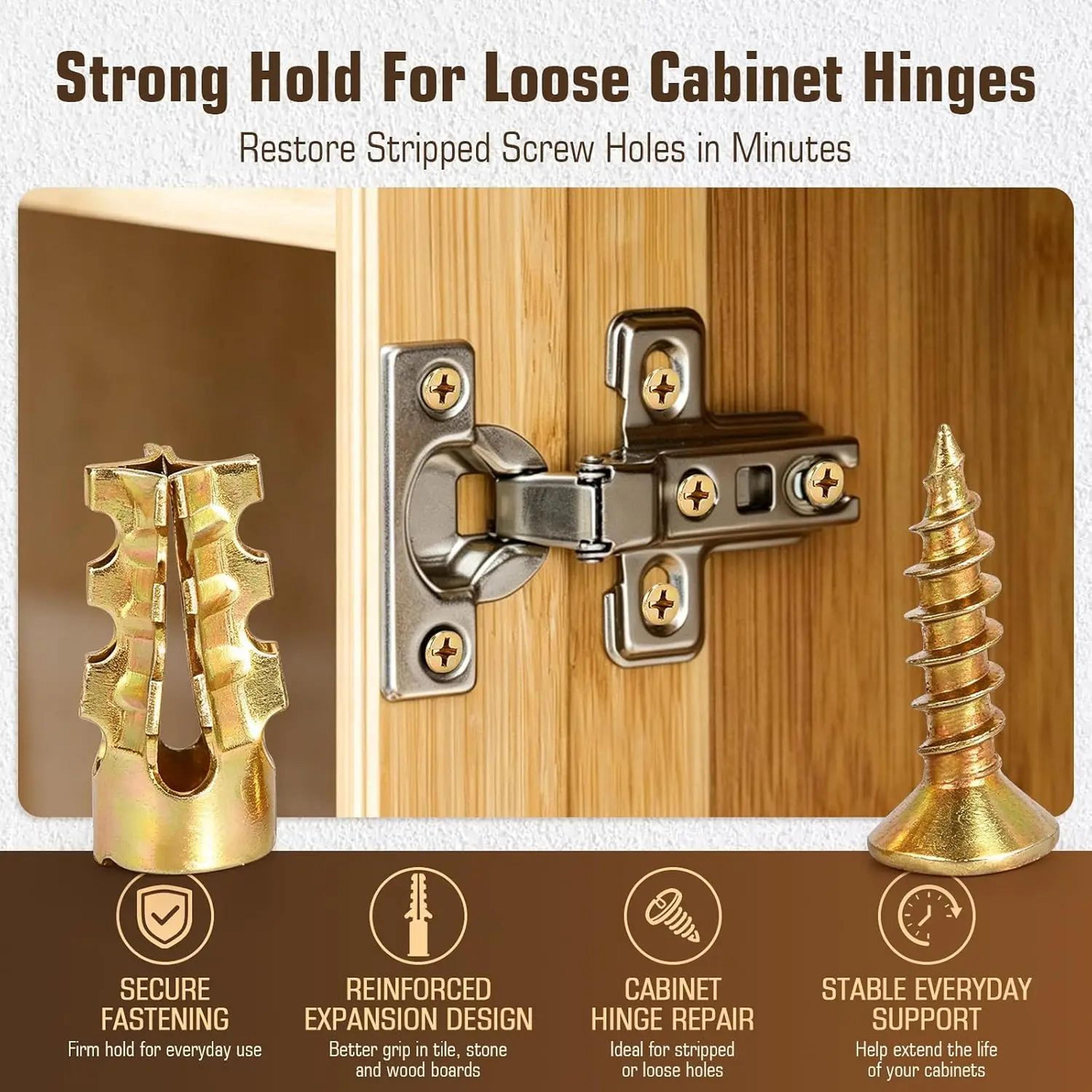 30pcs short expansion screws for cabinet hinge thread repair