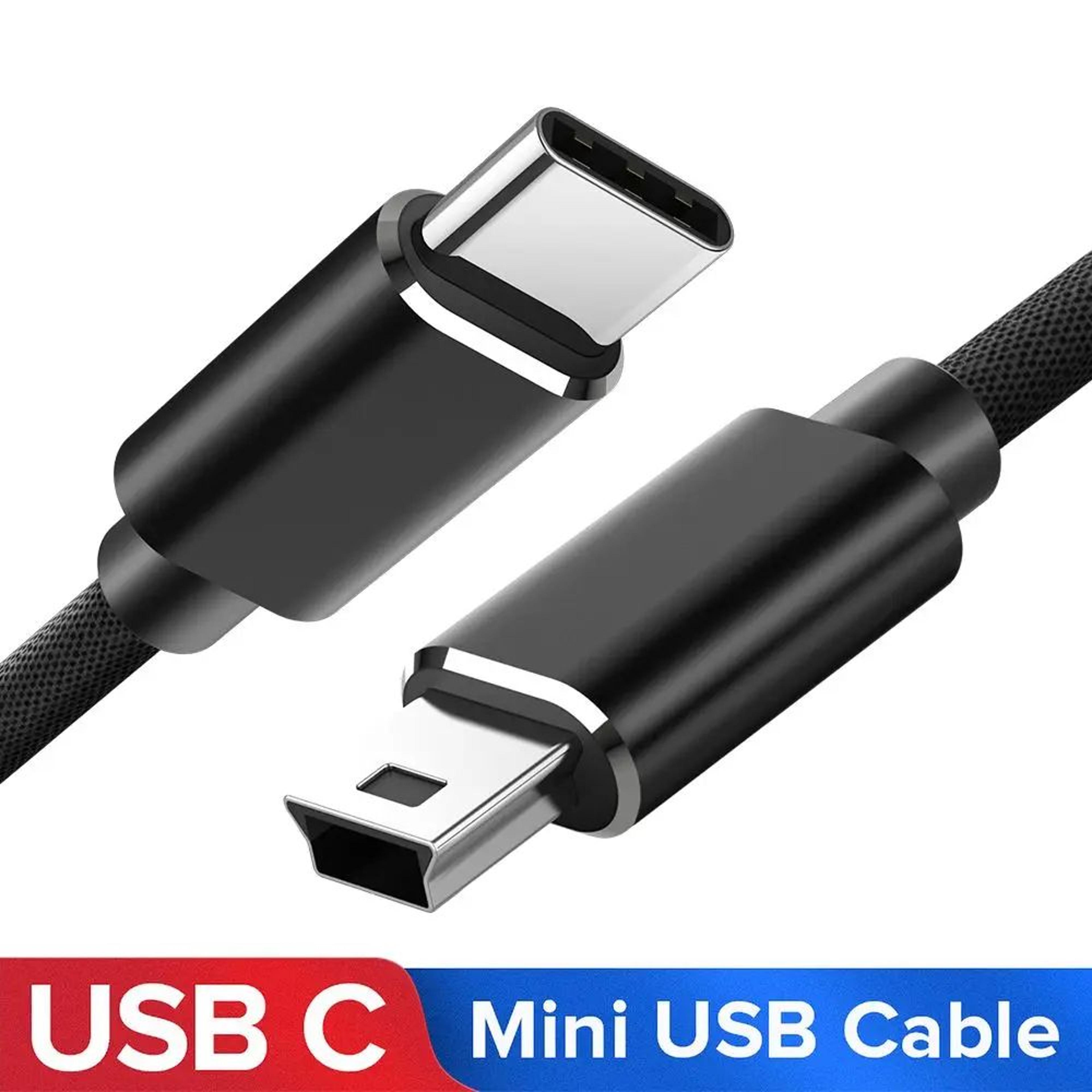 usb c to mini usb 5 pin charging and data cable