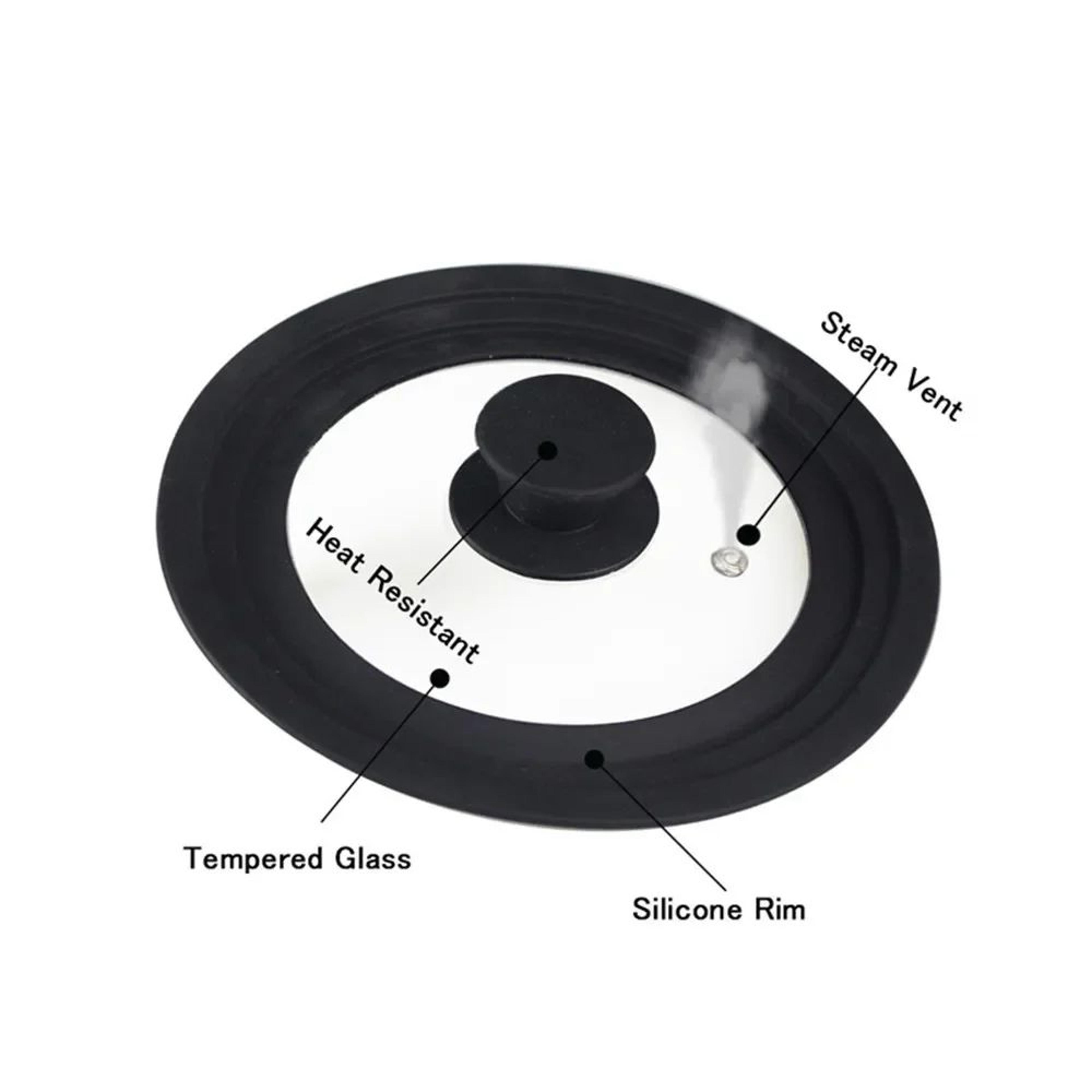 multifunctional glass pot lid with heat resistant silicone rim