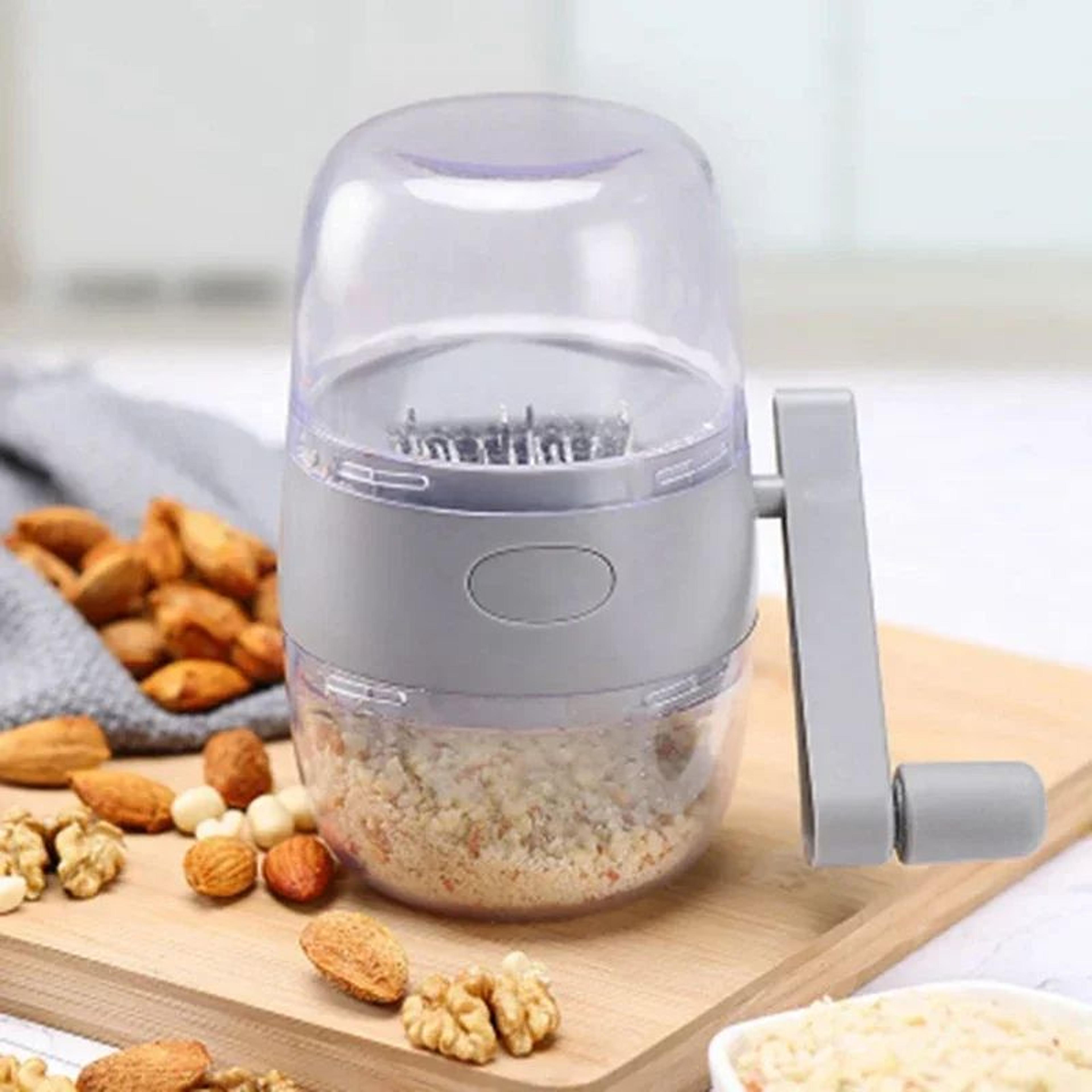 manual hand crank garlic chopper and nut grinder