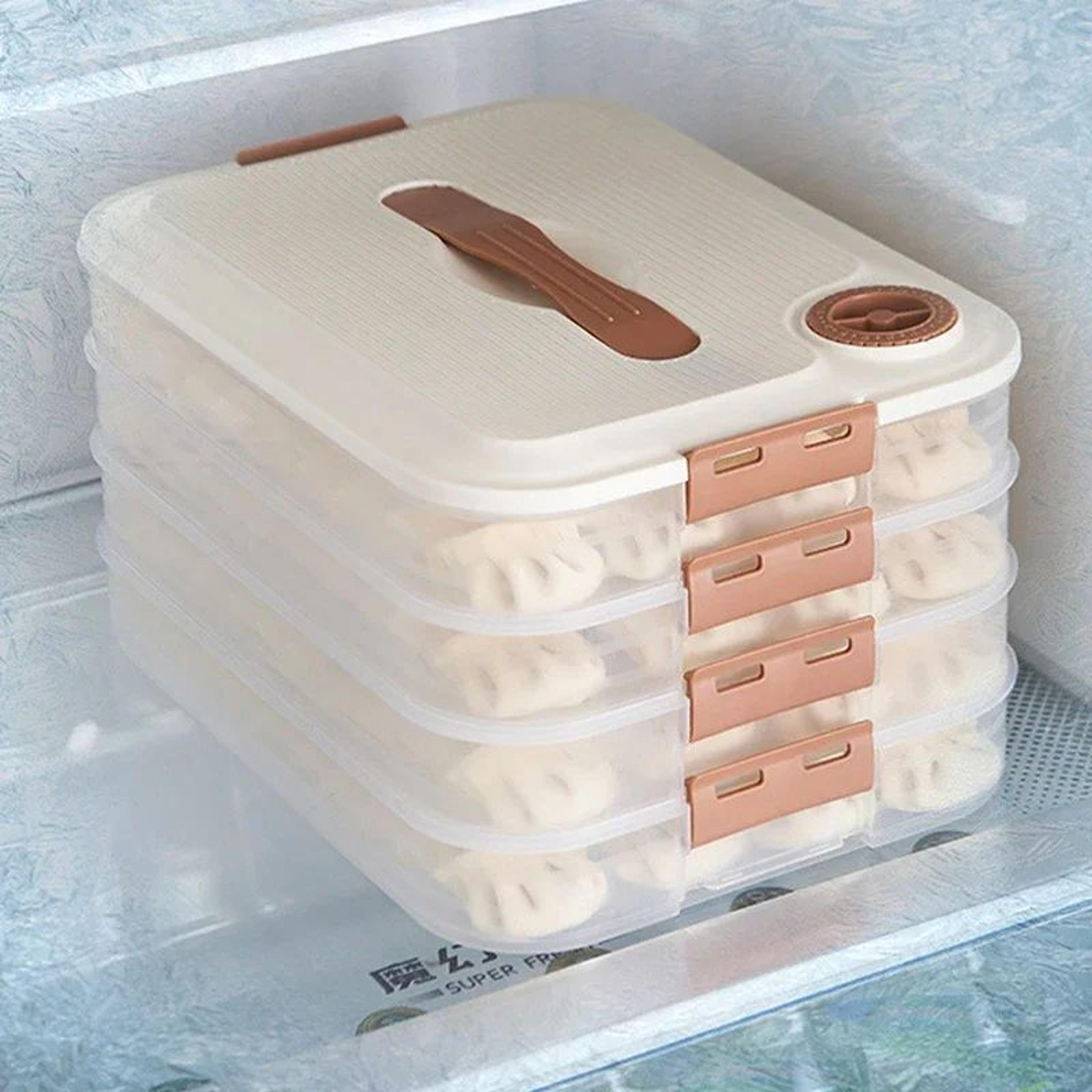 stackable dumpling storage box with transparent lid