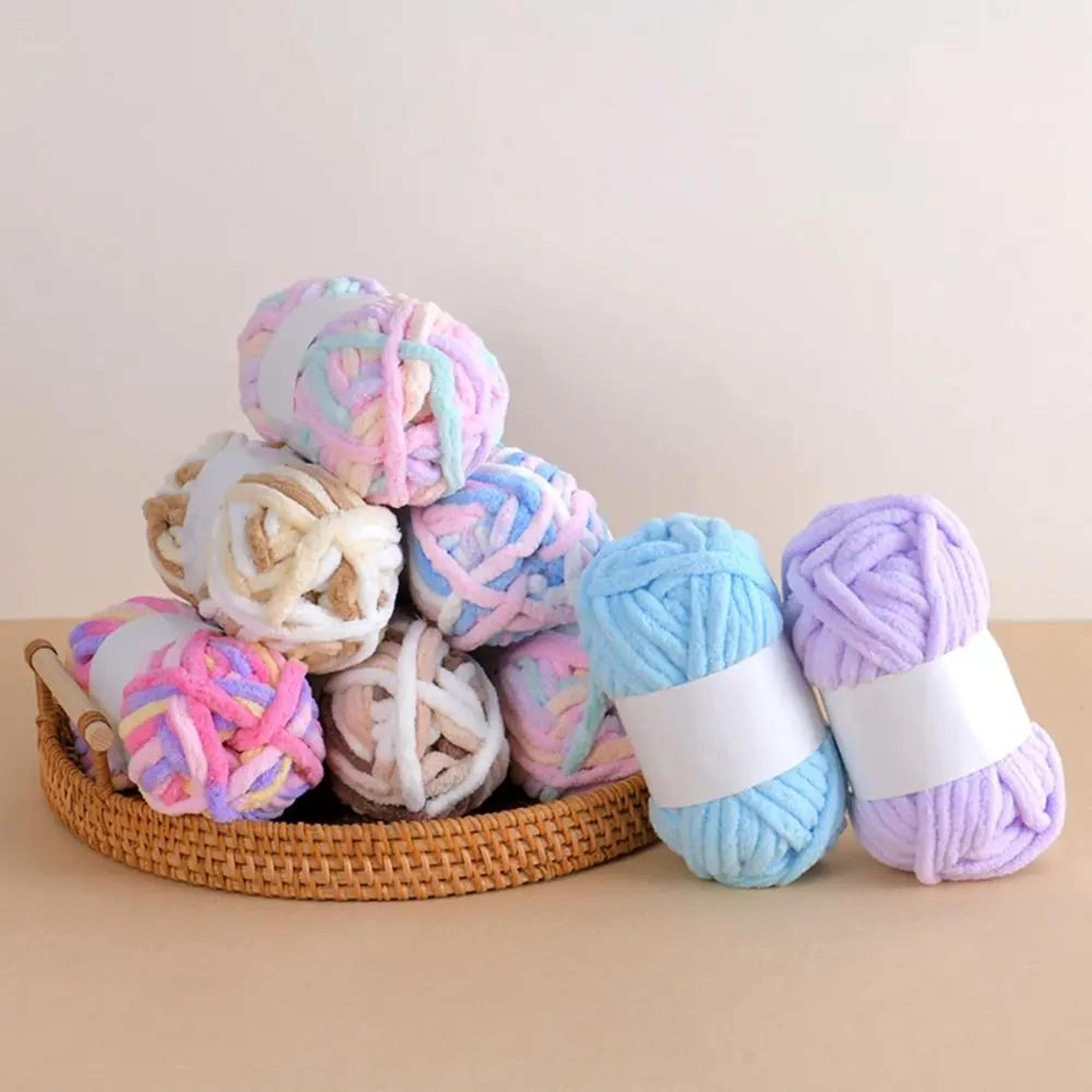 colorful thick chenille yarn for hand knitting and crochet