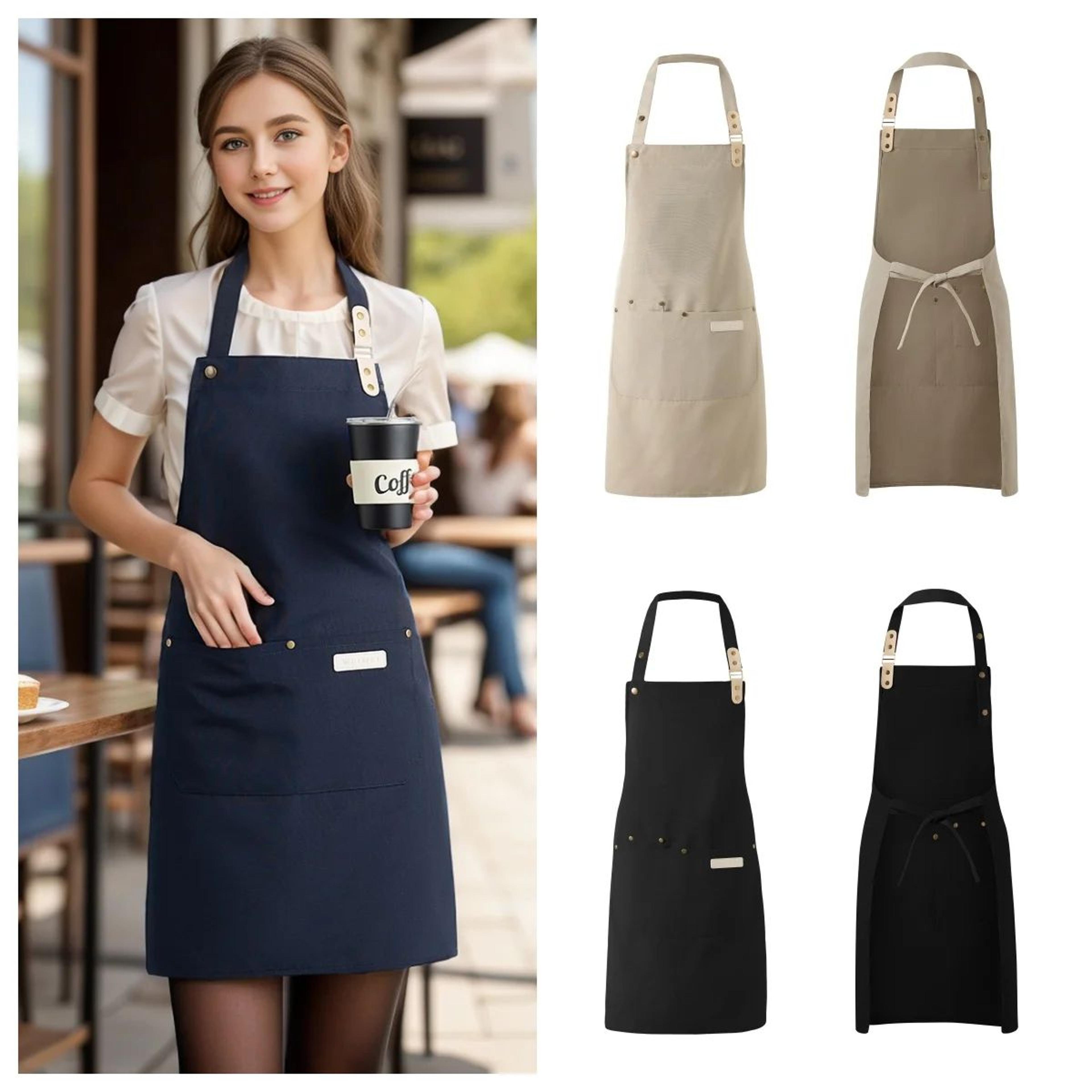 unisex waterproof canvas chef apron for kitchen and work