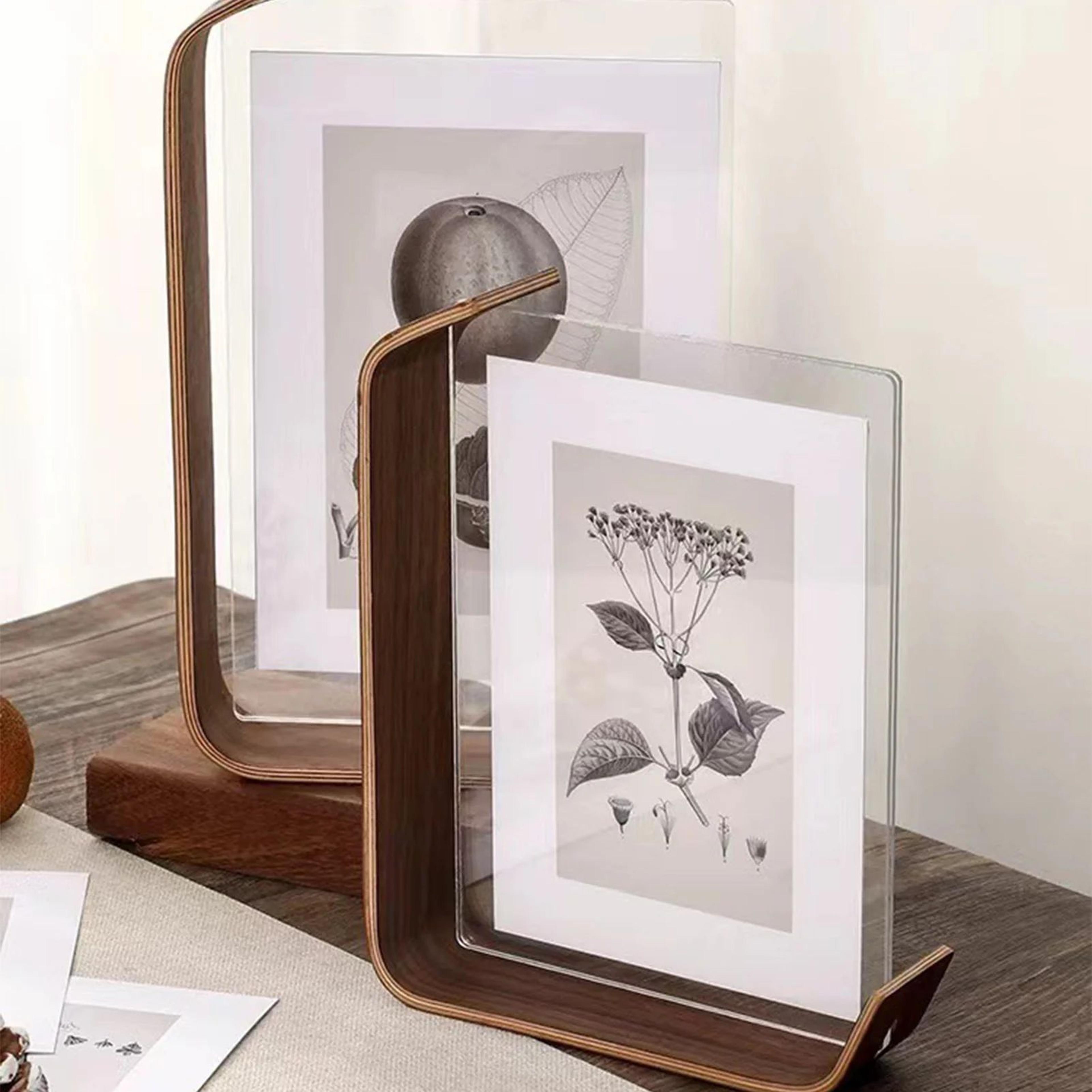 acrylic wooden desktop photo display frame