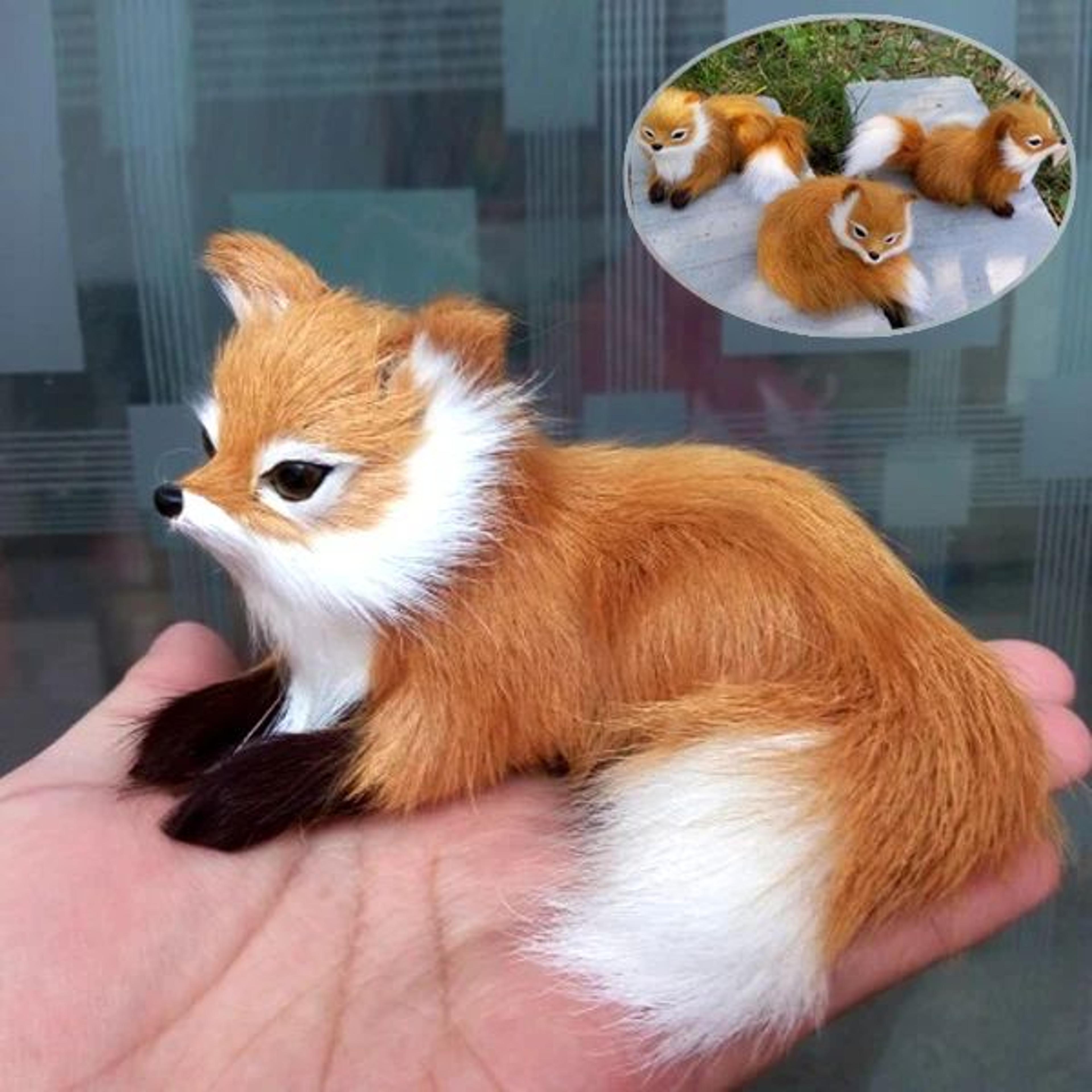 realistic fox plush toy soft animal doll