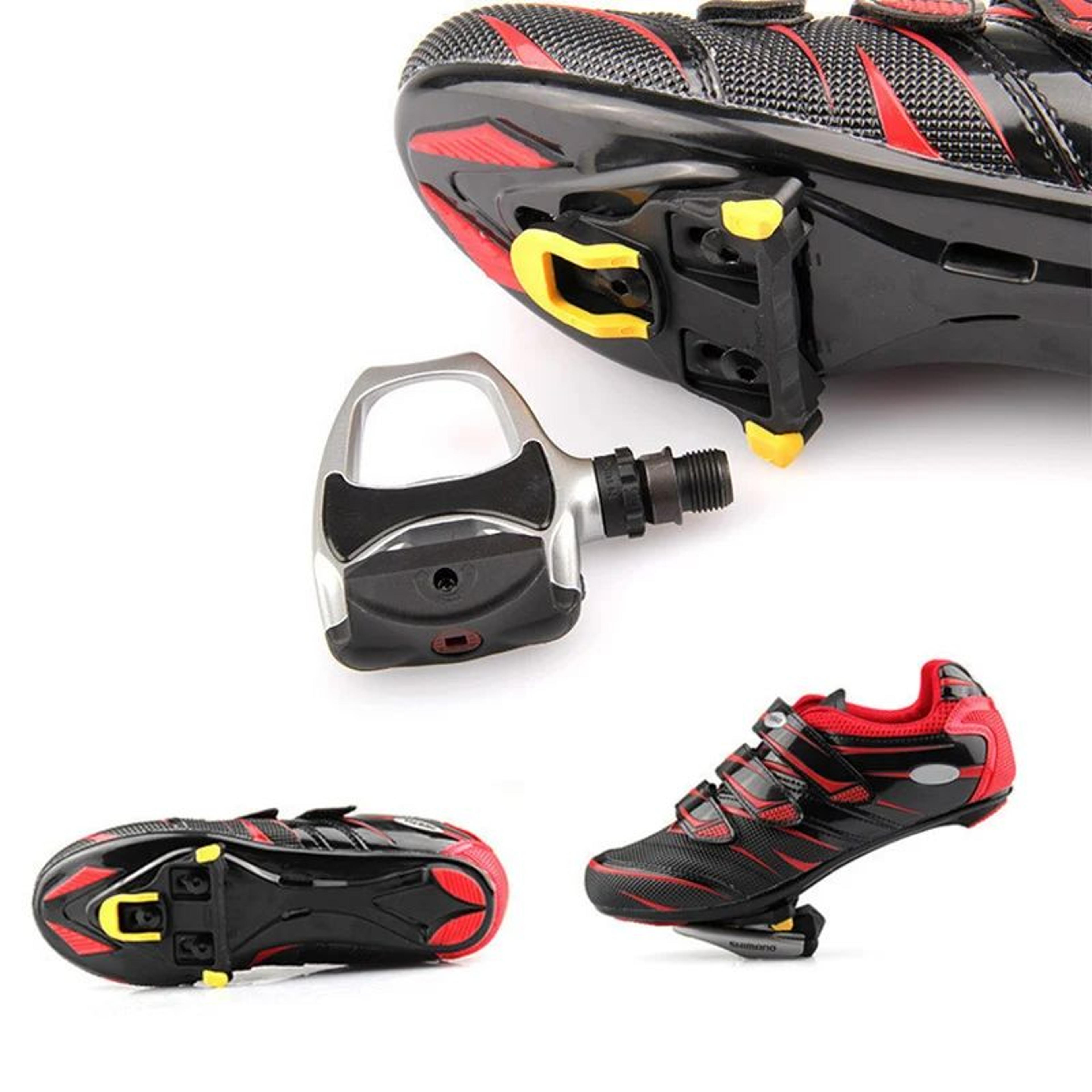 self locking road bike pedals and cleat set