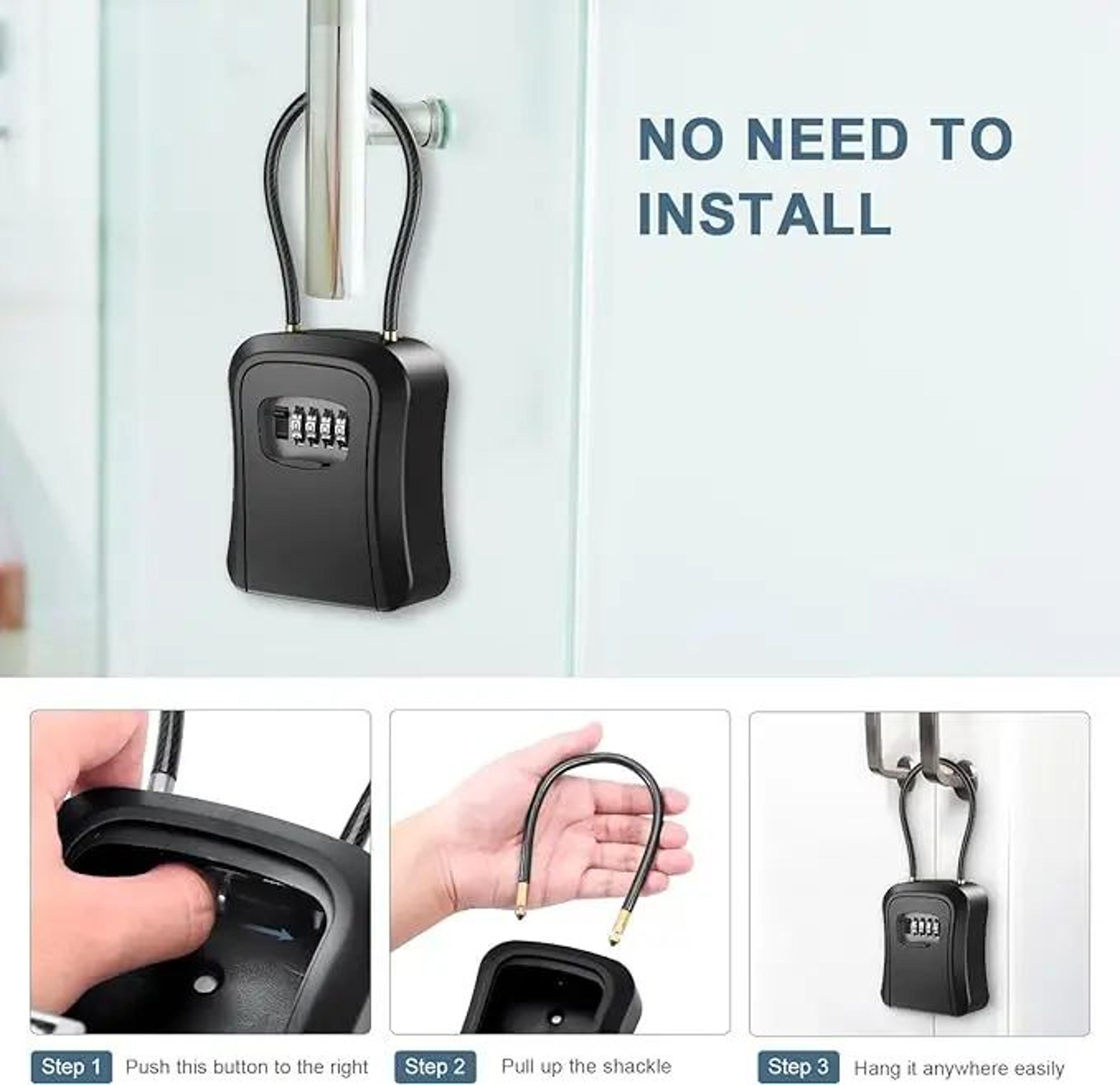 large 4 digit combination key lock box