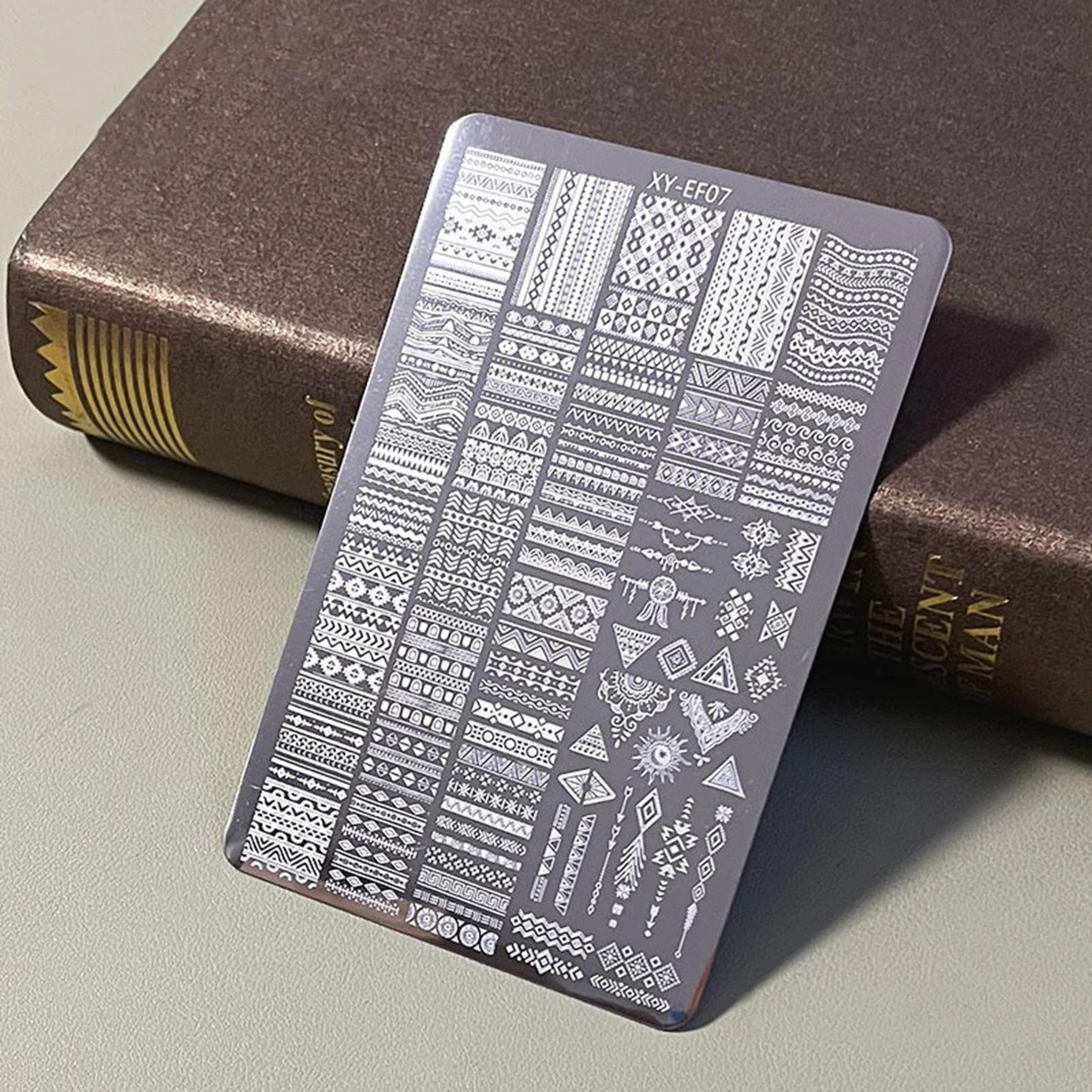 steel nail art stamping plate with pattern designs
