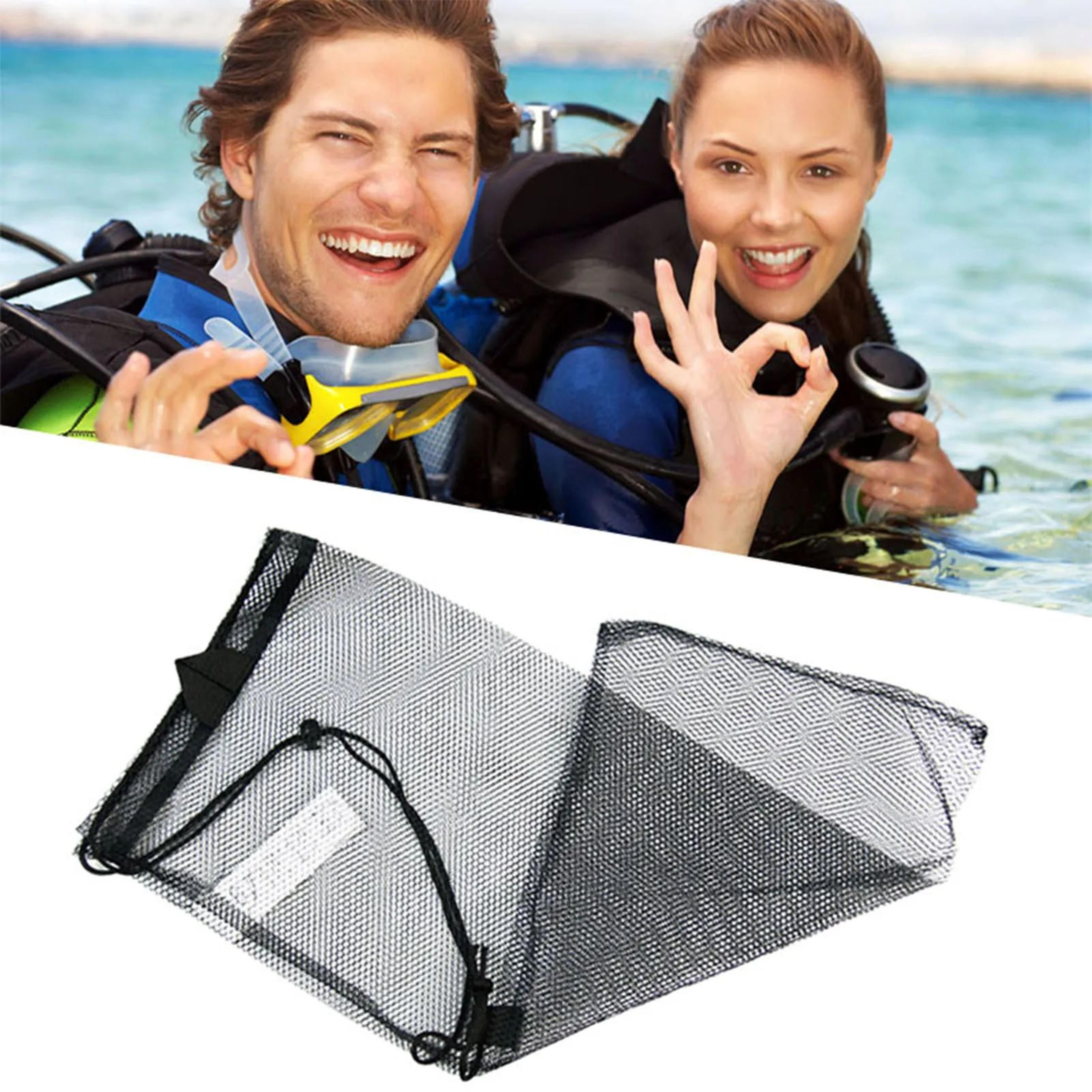 quick dry drawstring mesh bag for diving and snorkeling