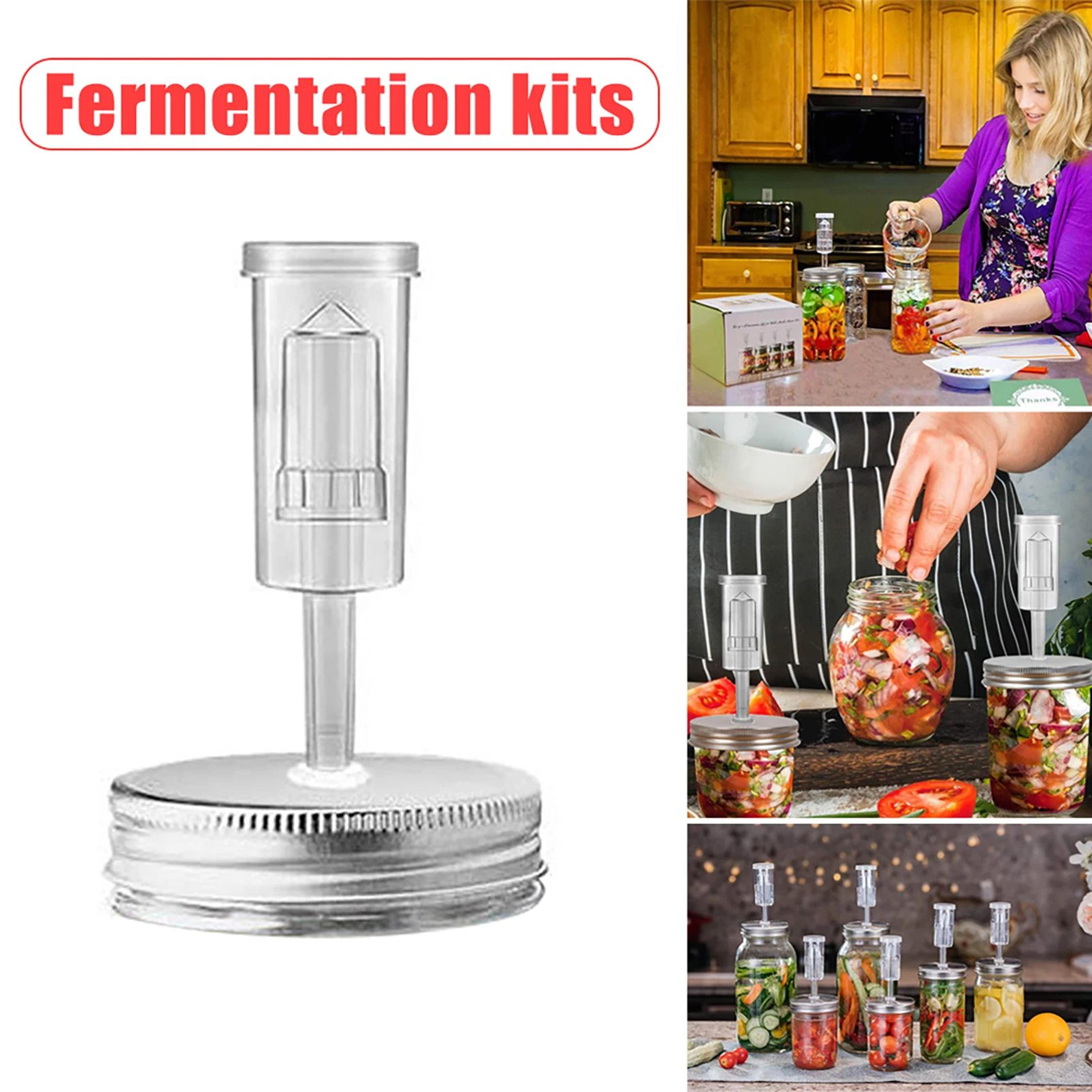 jar fermentation lid set with one way exhaust valves