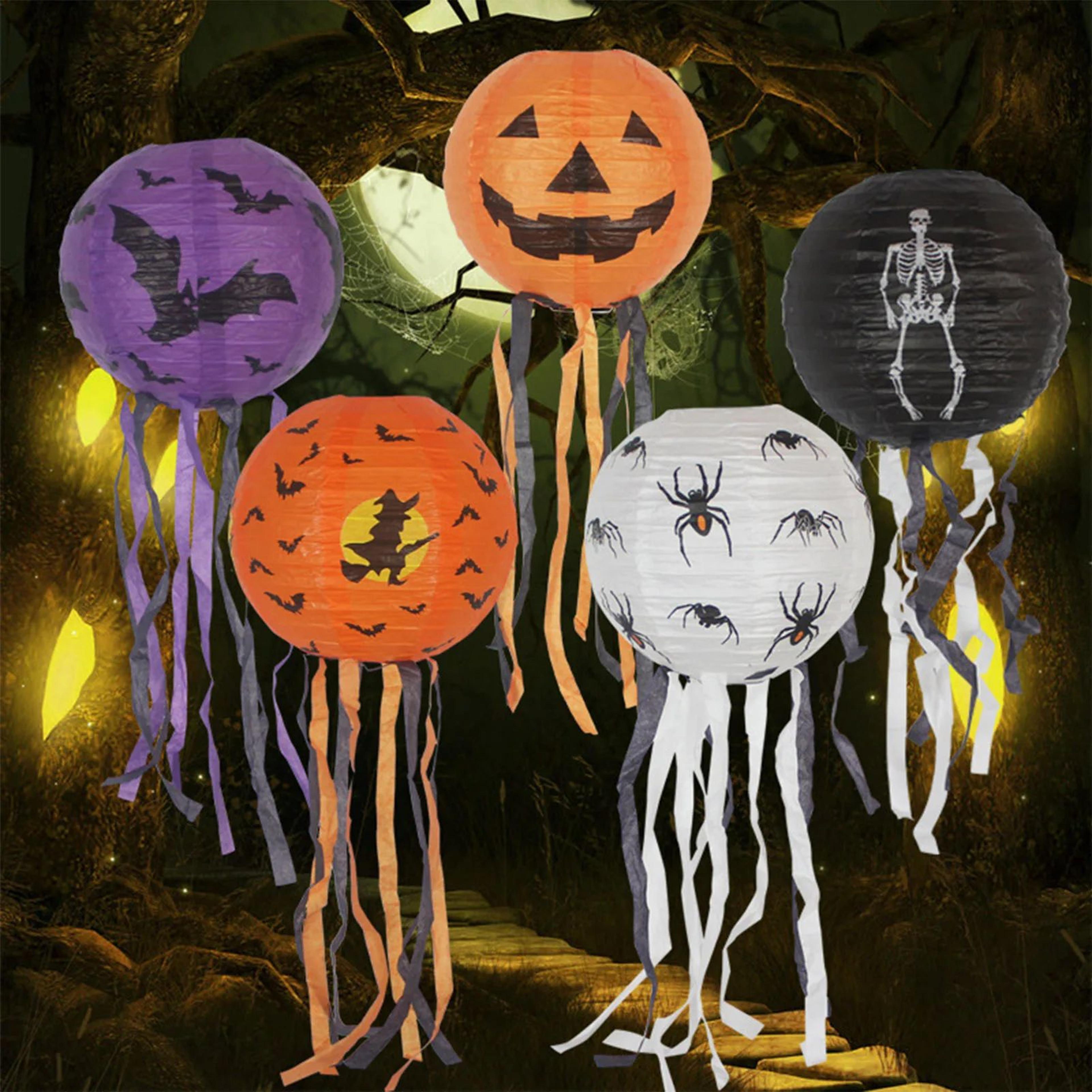 spooky halloween paper lantern hanging decoration for home