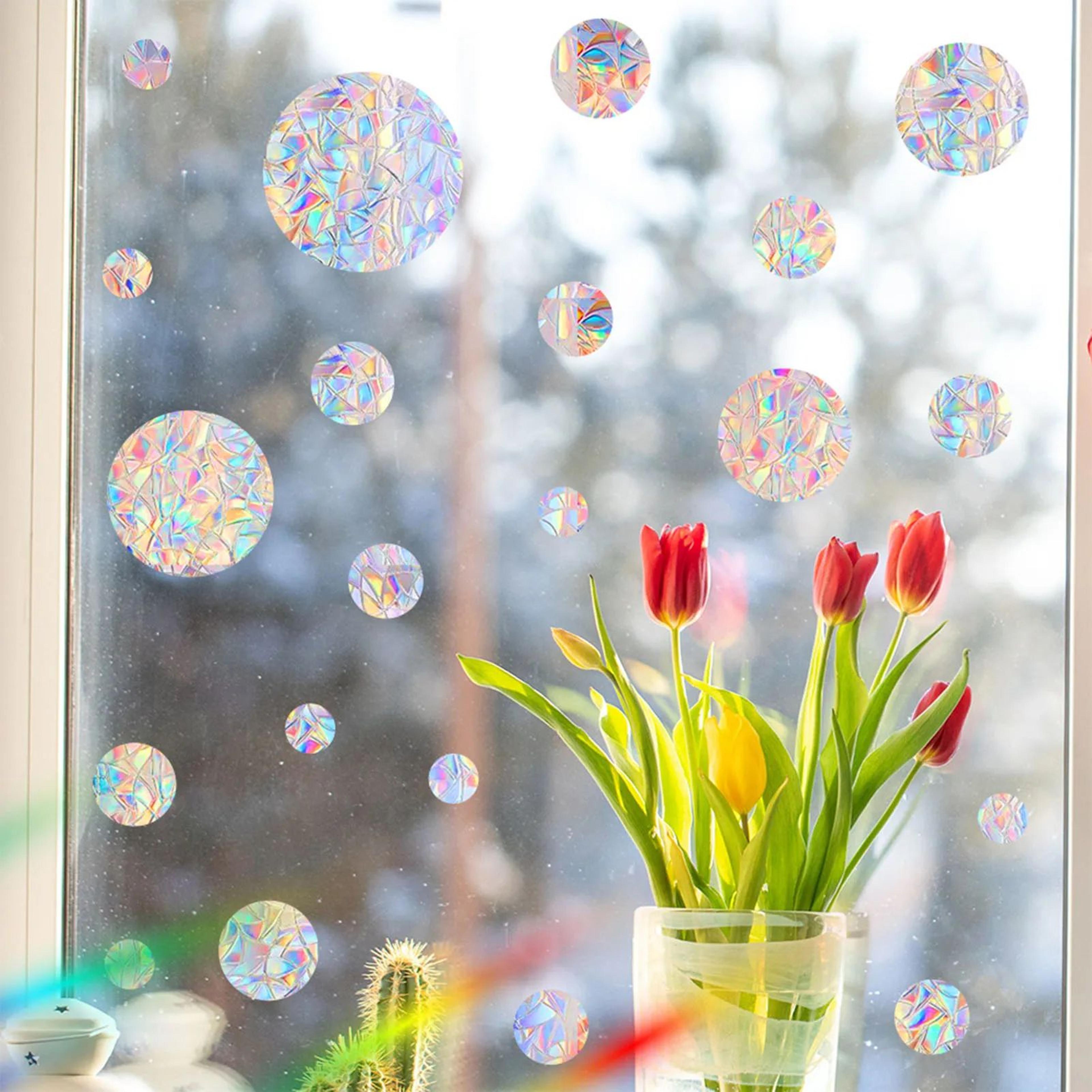 reusable rainbow window clings anti collision stickers
