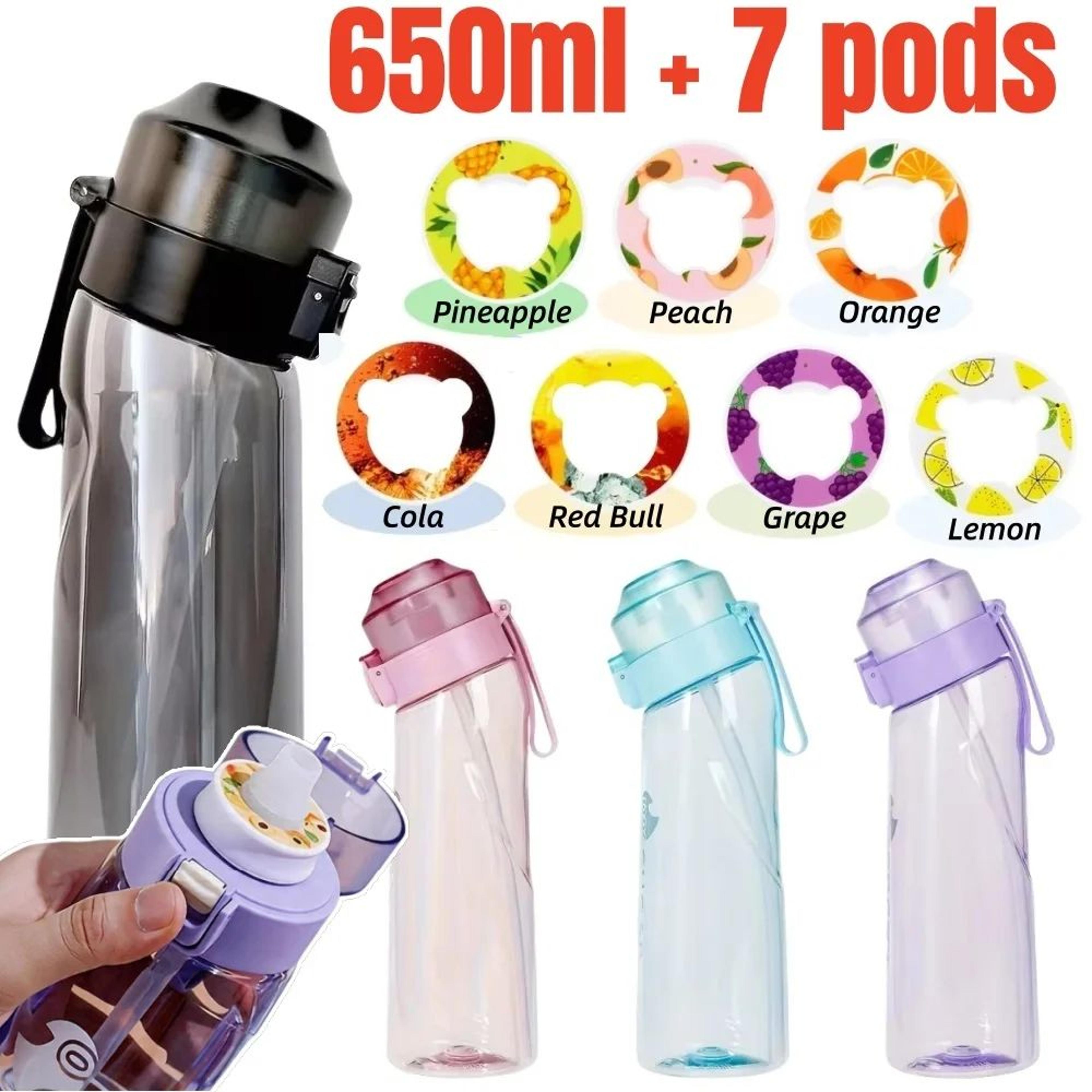fruit flavor pod sports water bottle 650ml leakproof fitness drinking bottle