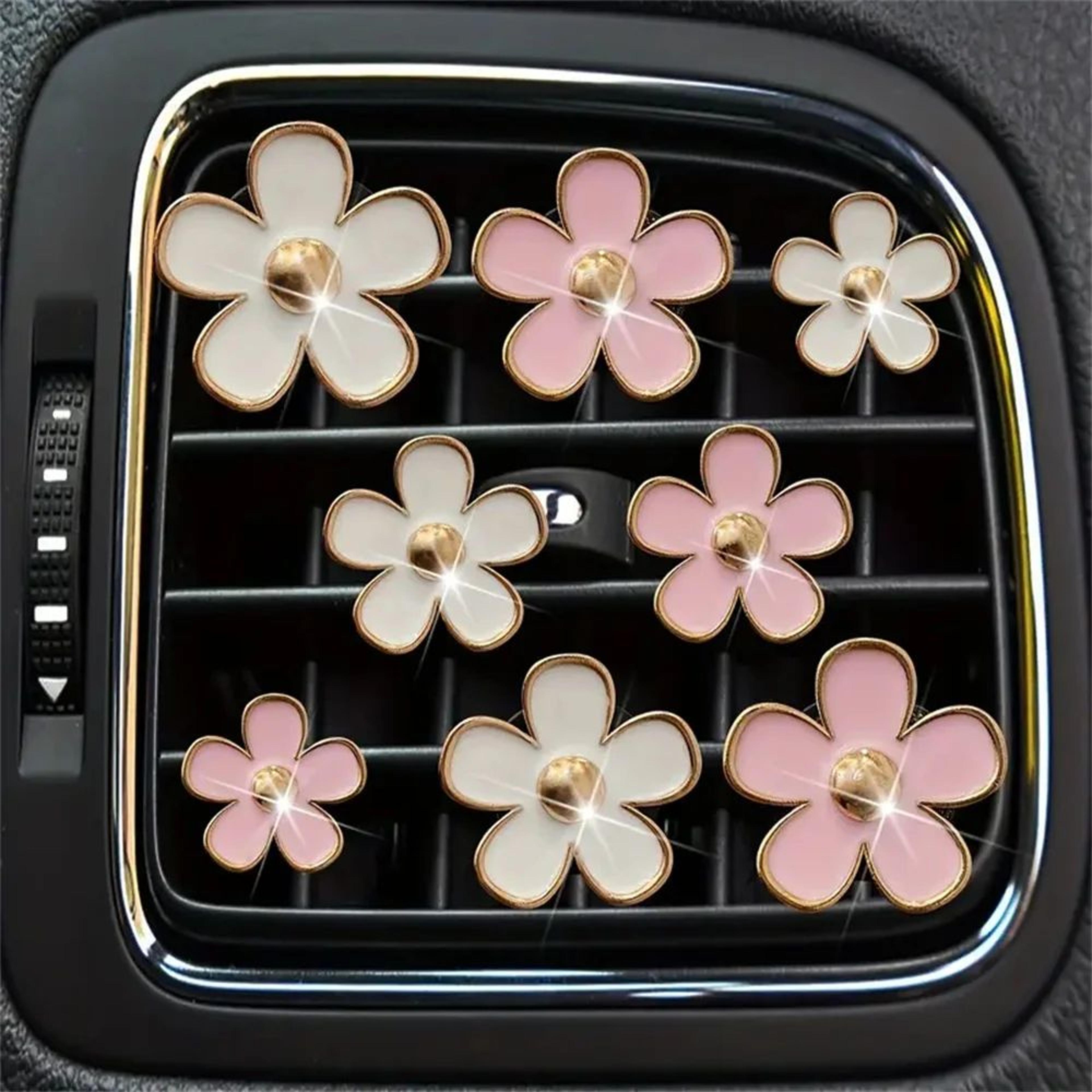 daisy flower car air vent perfume clips aromatherapy freshener set