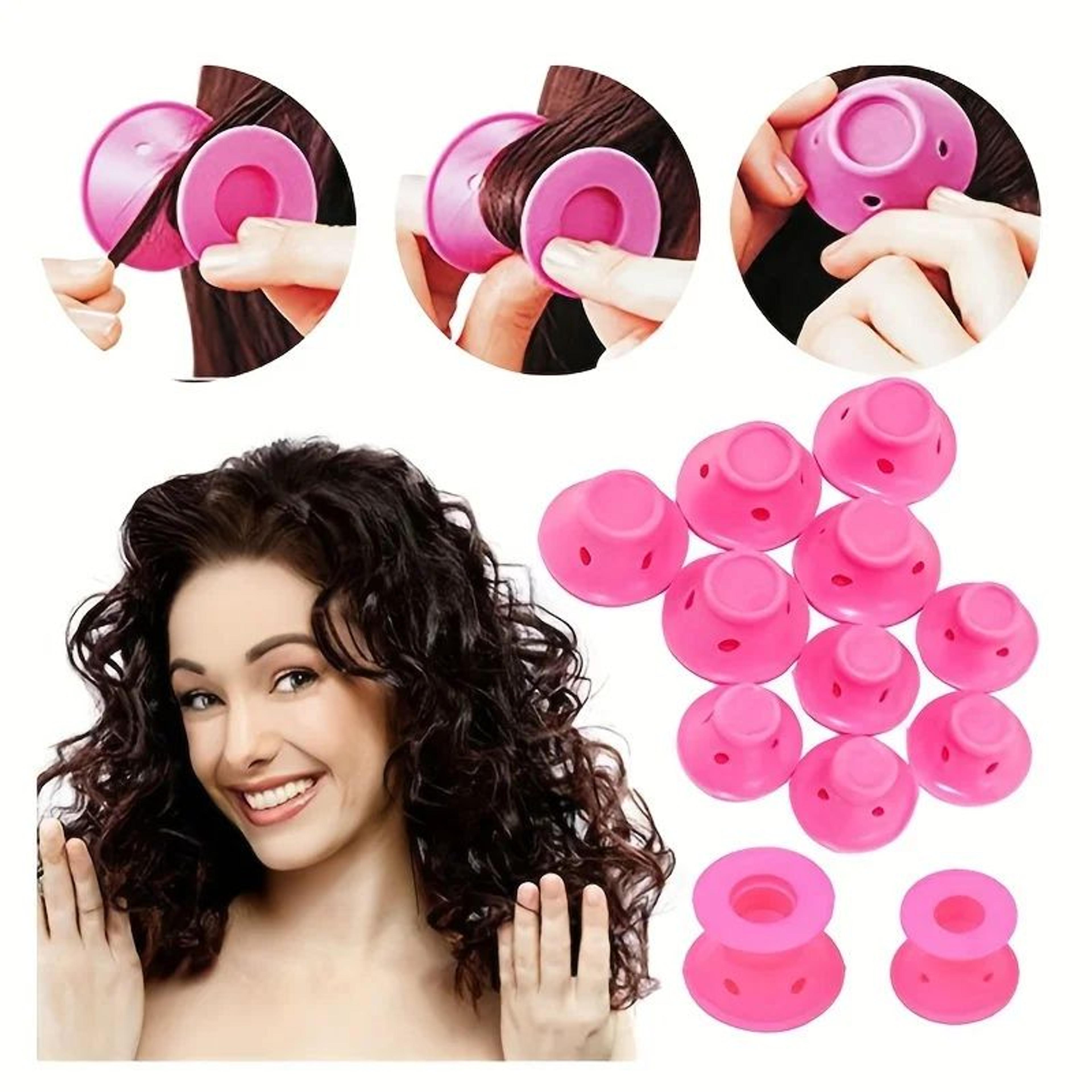 heatless silicone hair curlers set bell shaped styling rollers