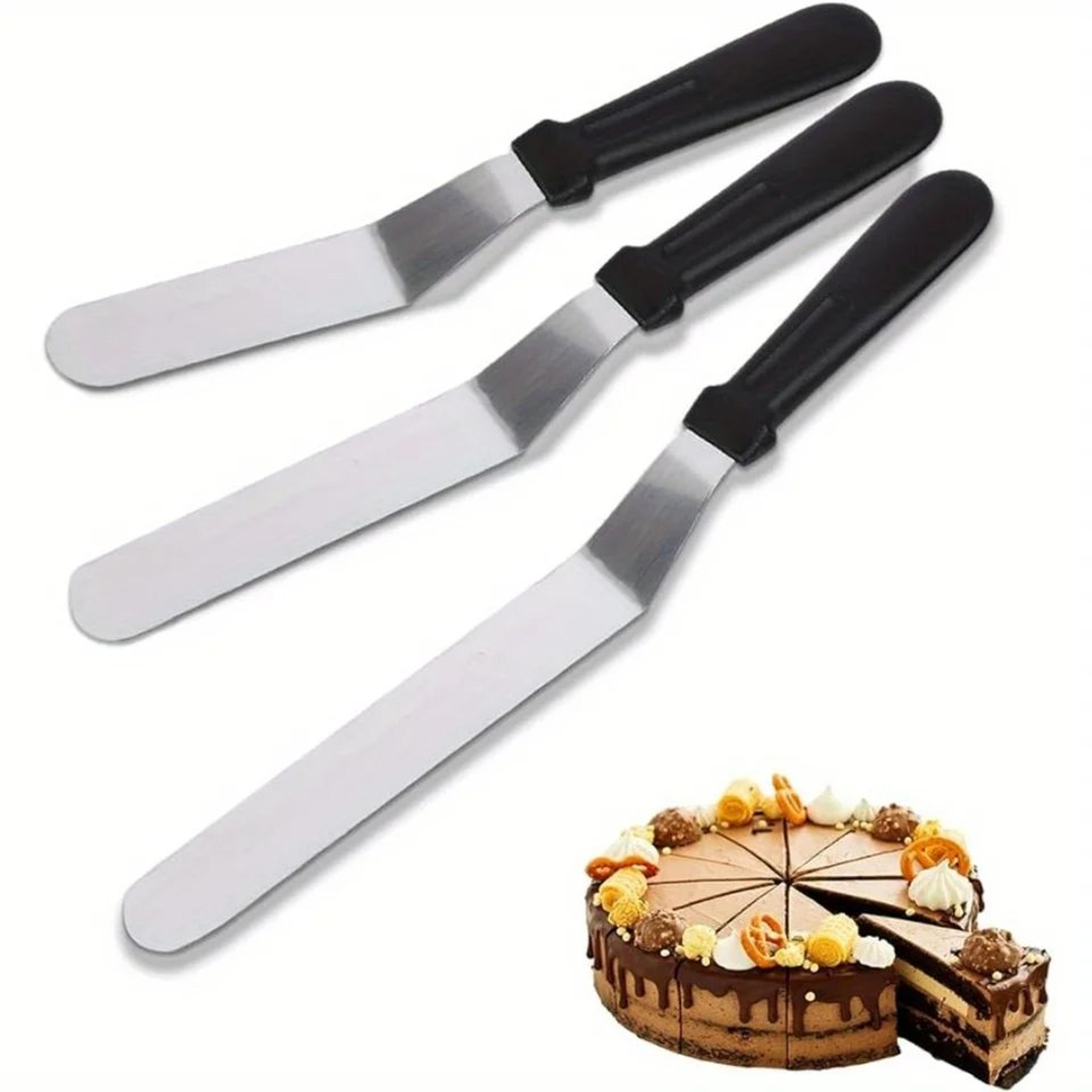 stainless steel angled icing spatula for cake decorating and baking