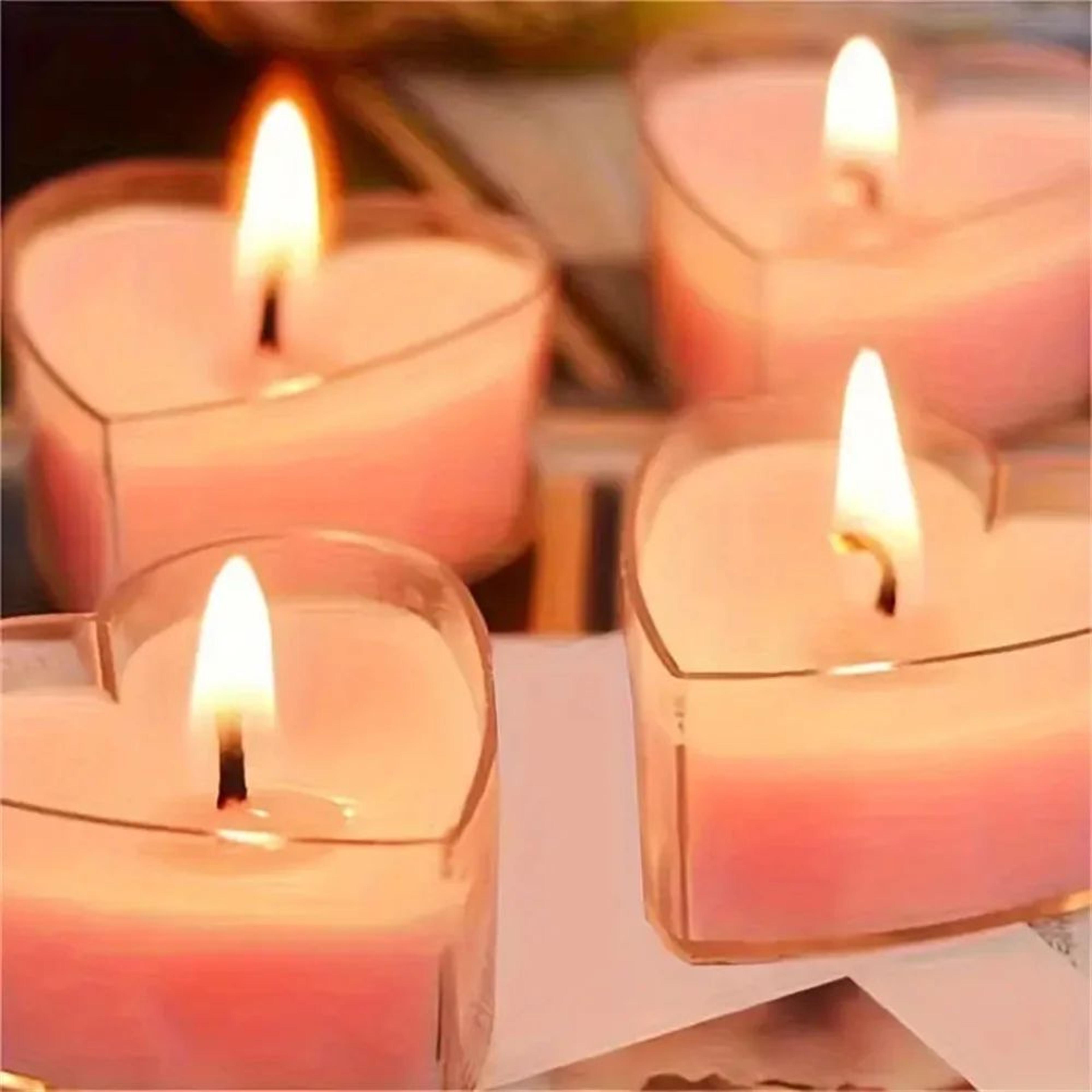 9 piece heart shaped scented tealight candle set for romantic decor