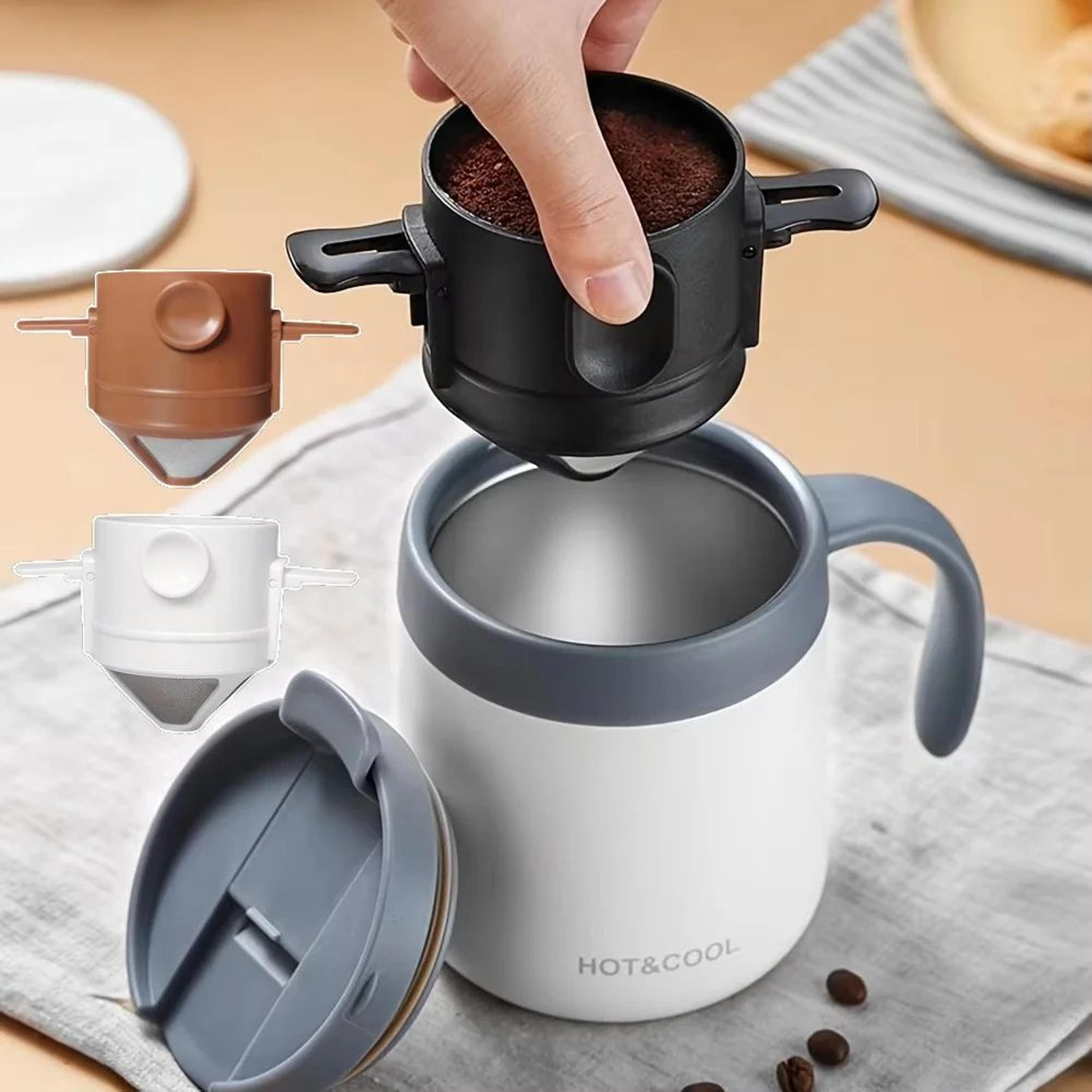 folding stainless steel pour over coffee dripper filter