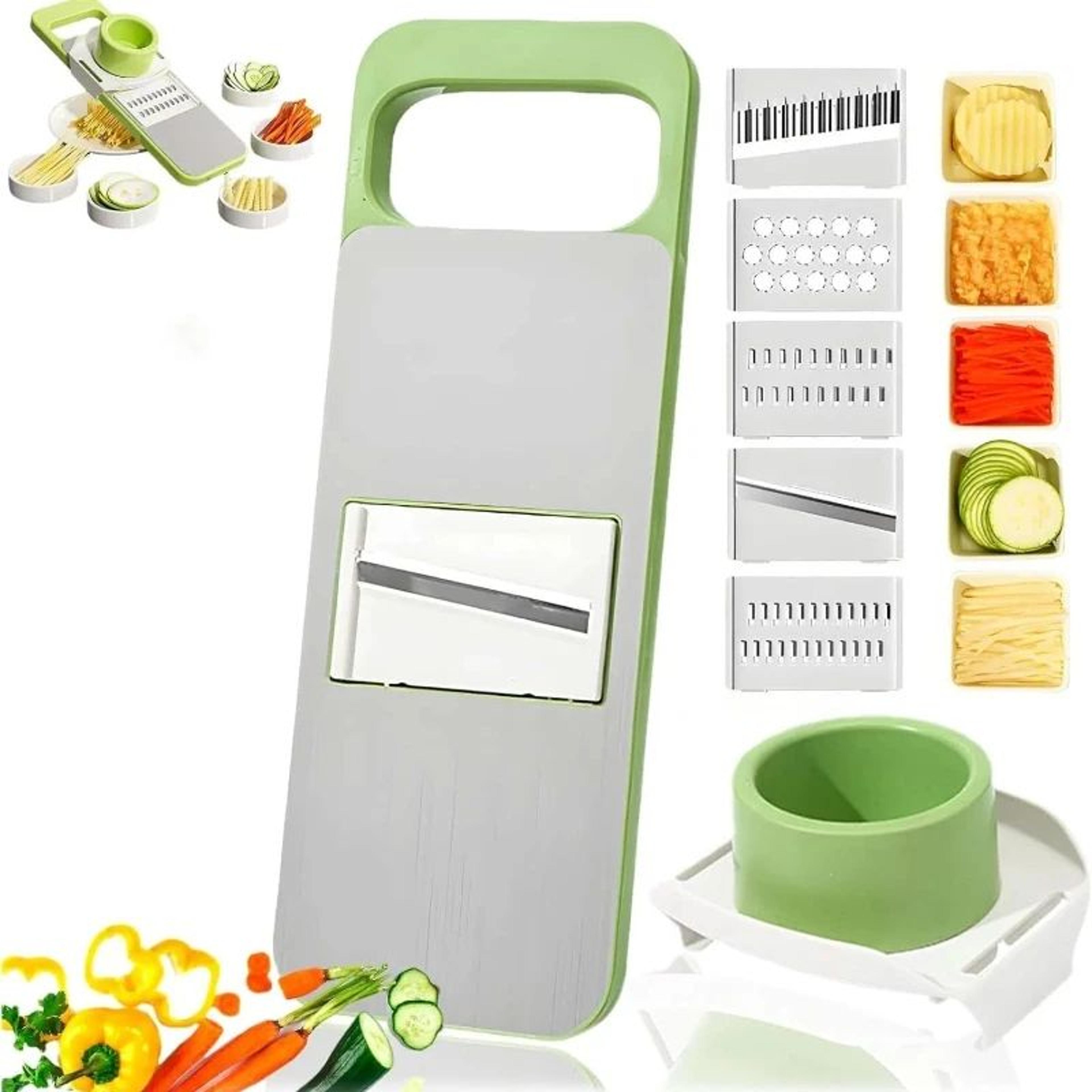 7 piece stainless steel vegetable slicer grater and shredder set