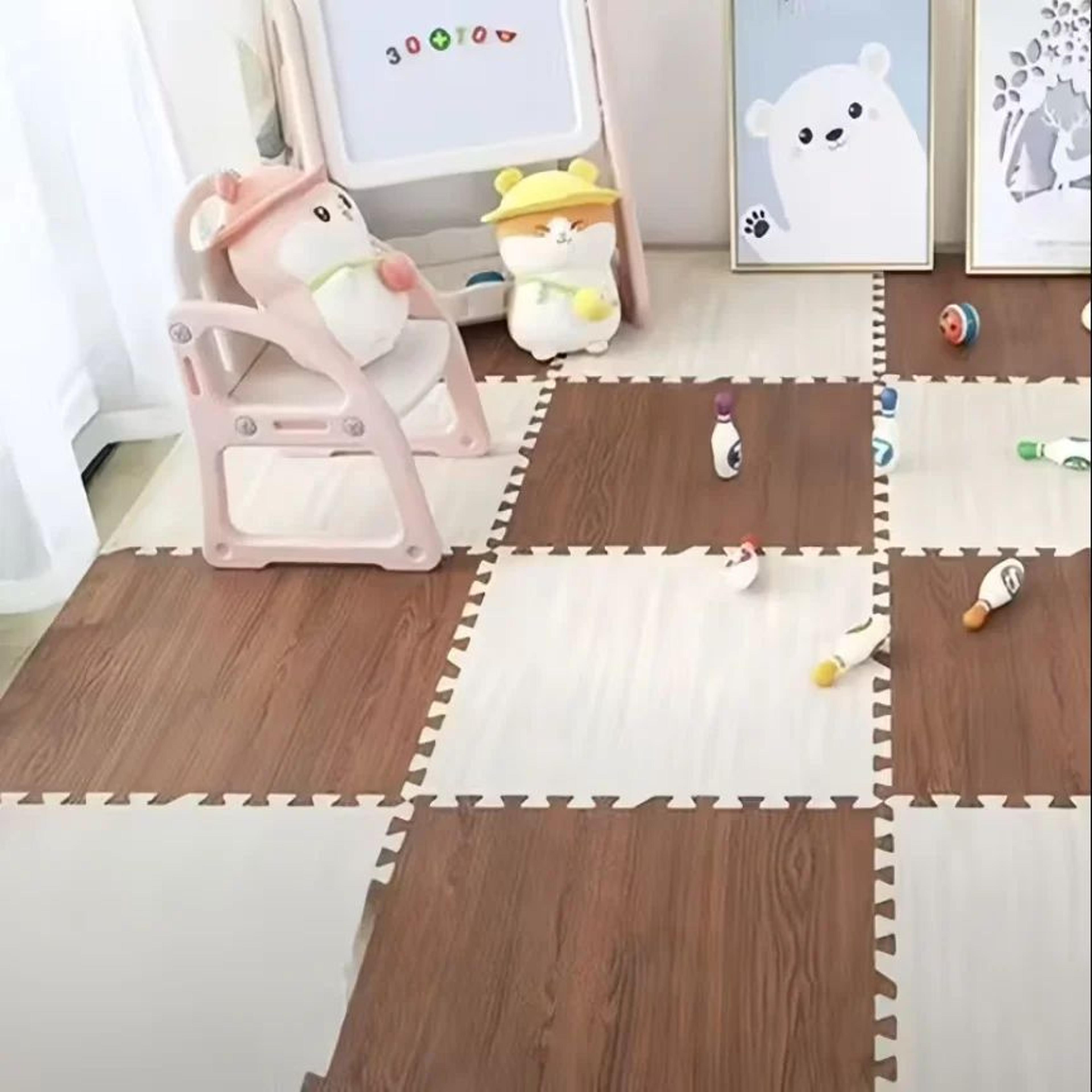 wood grain eva interlocking puzzle floor mat