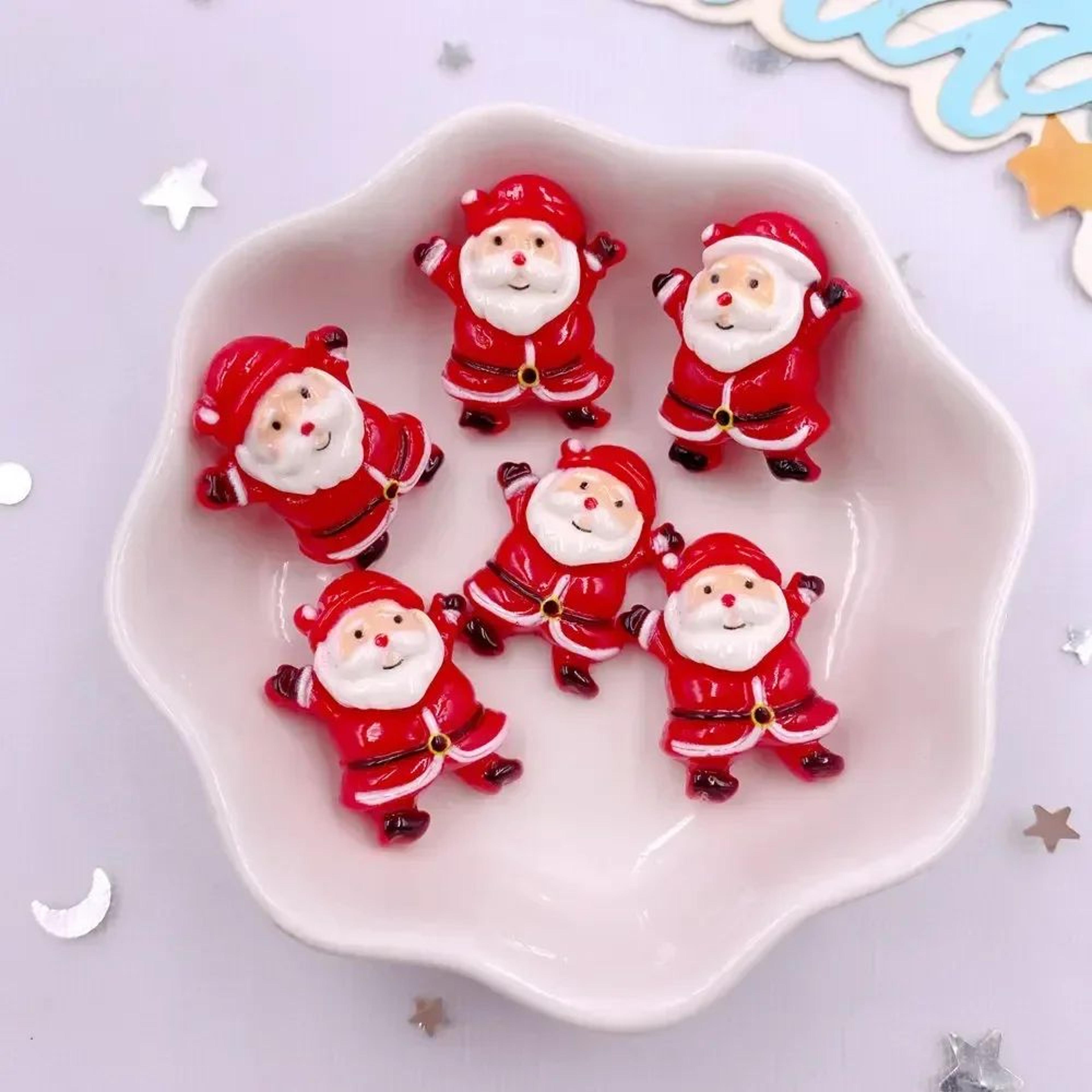 colorful santa claus resin flatback charms 15 piece set