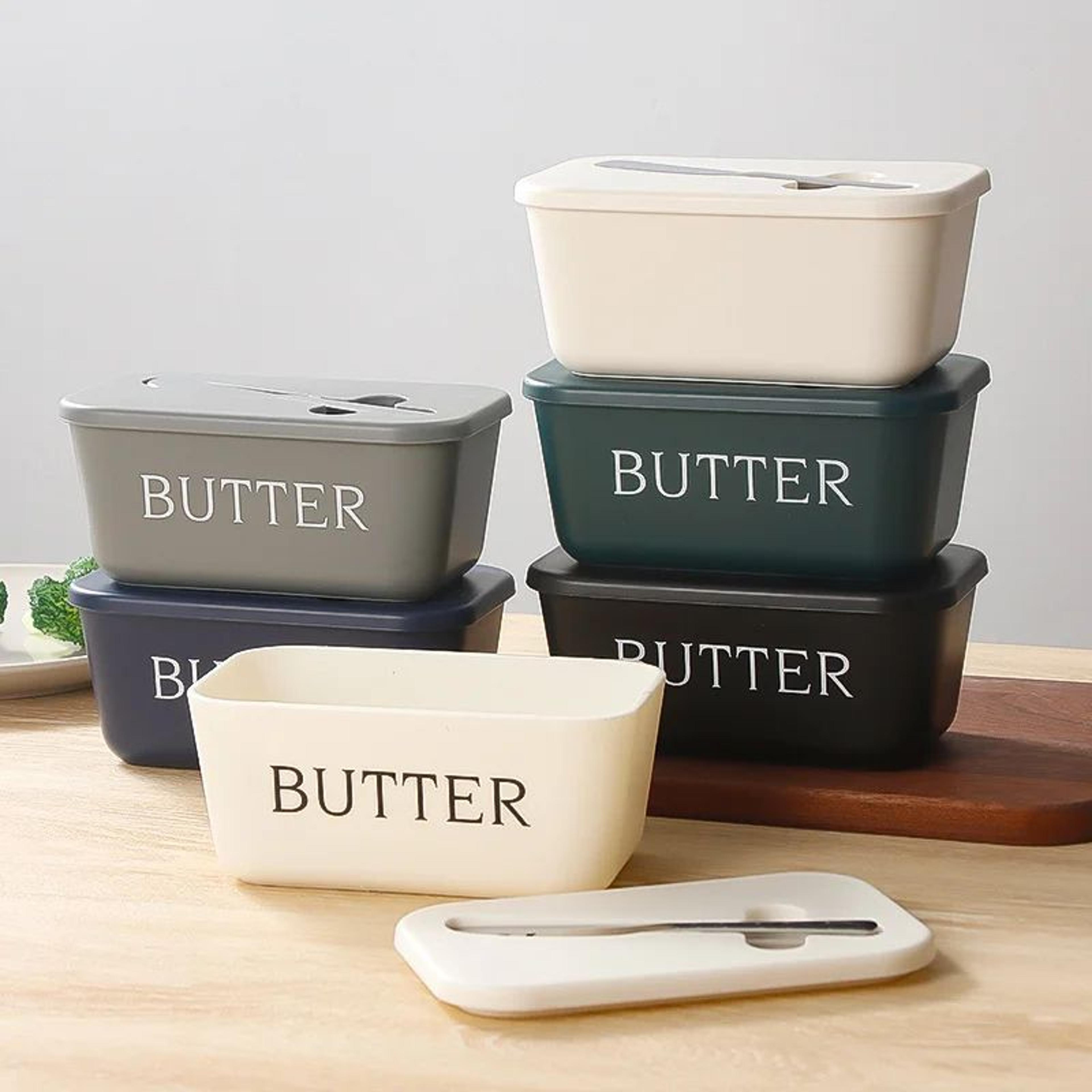 large capacity butter and cheese storage box with knife