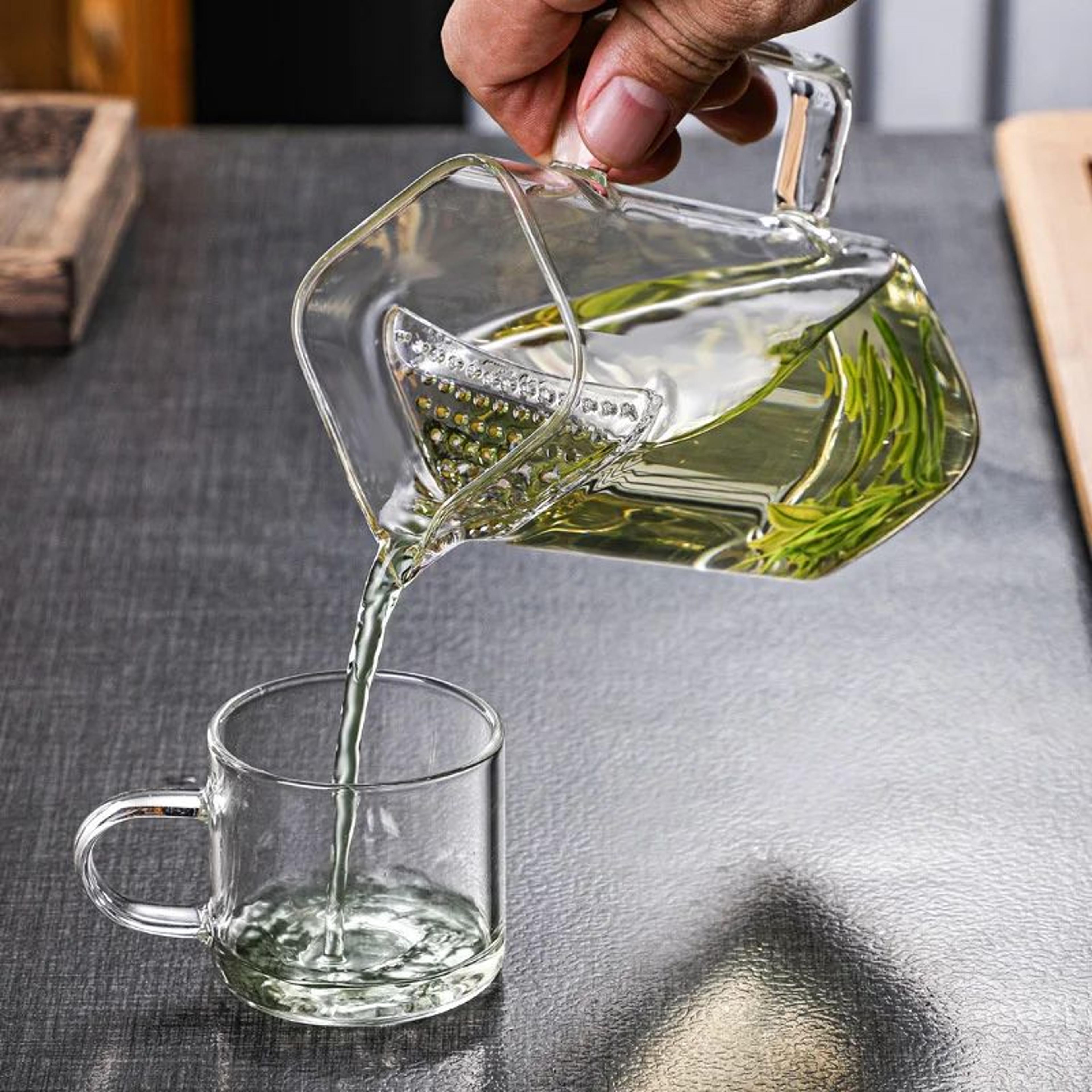 borosilicate glass tea pitcher with filter for kung fu tea