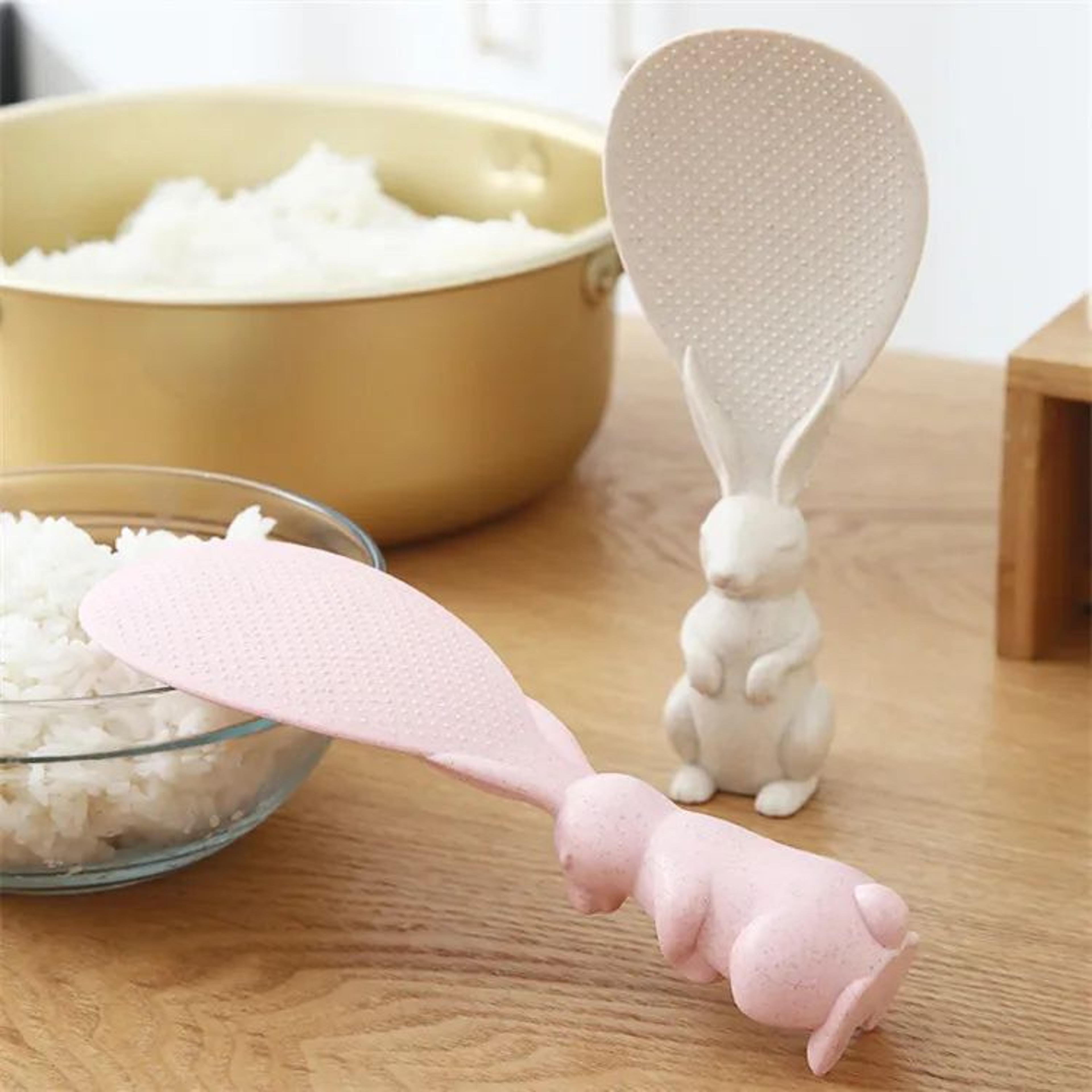 cute rabbit standing non stick rice spoon for kitchen