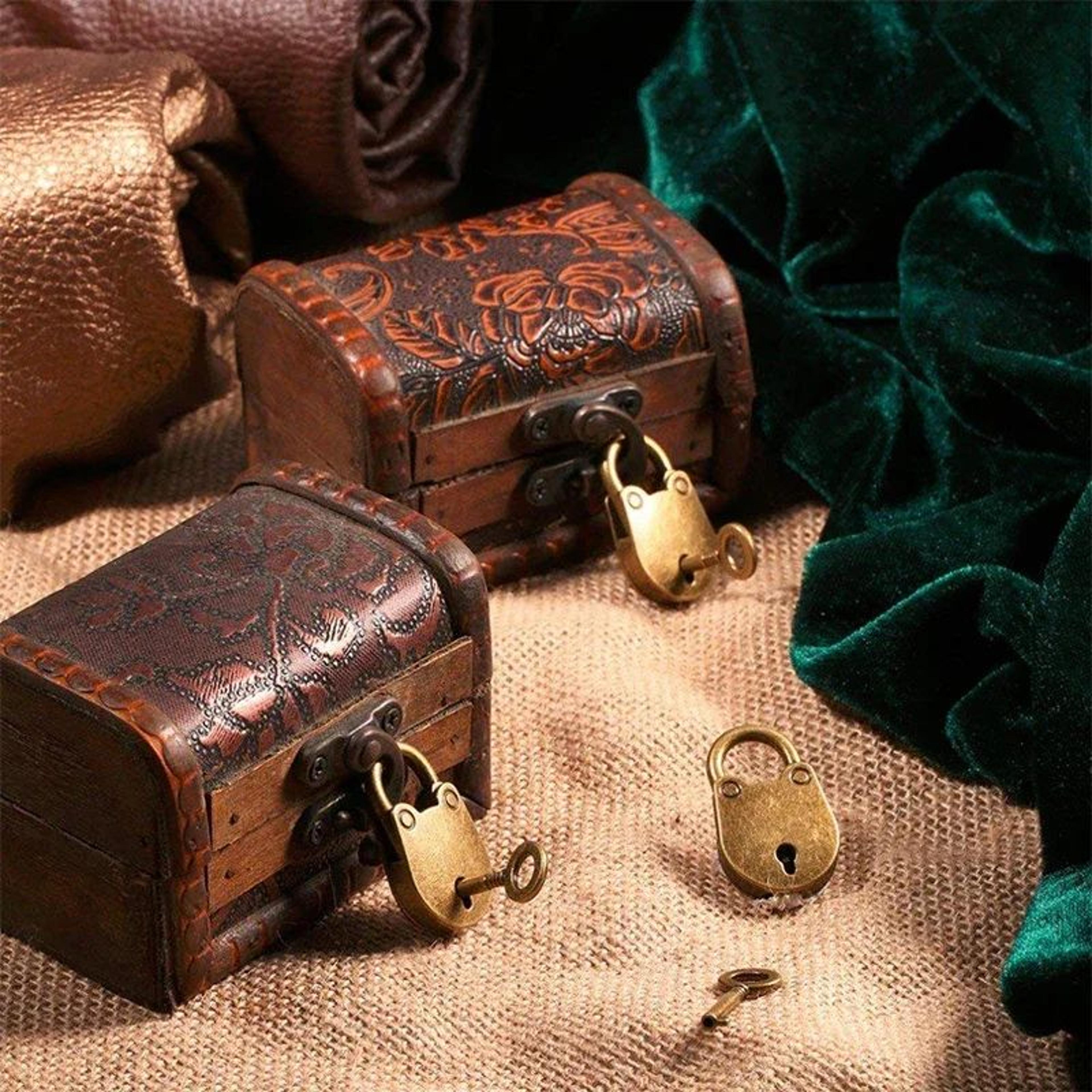 mini vintage metal padlock with key antique style decorative lock