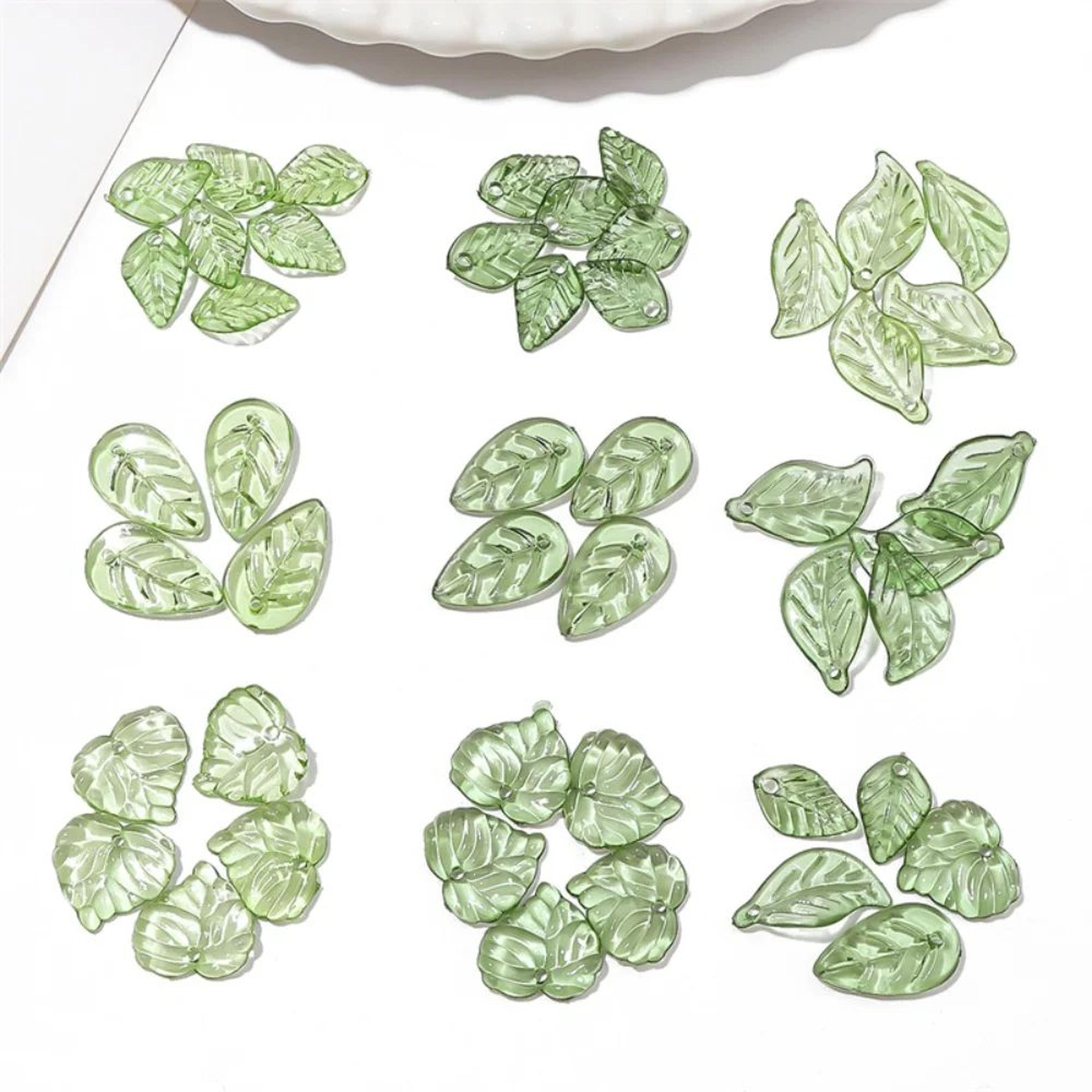 50pcs mini acrylic leaf beads for diy jewelry making