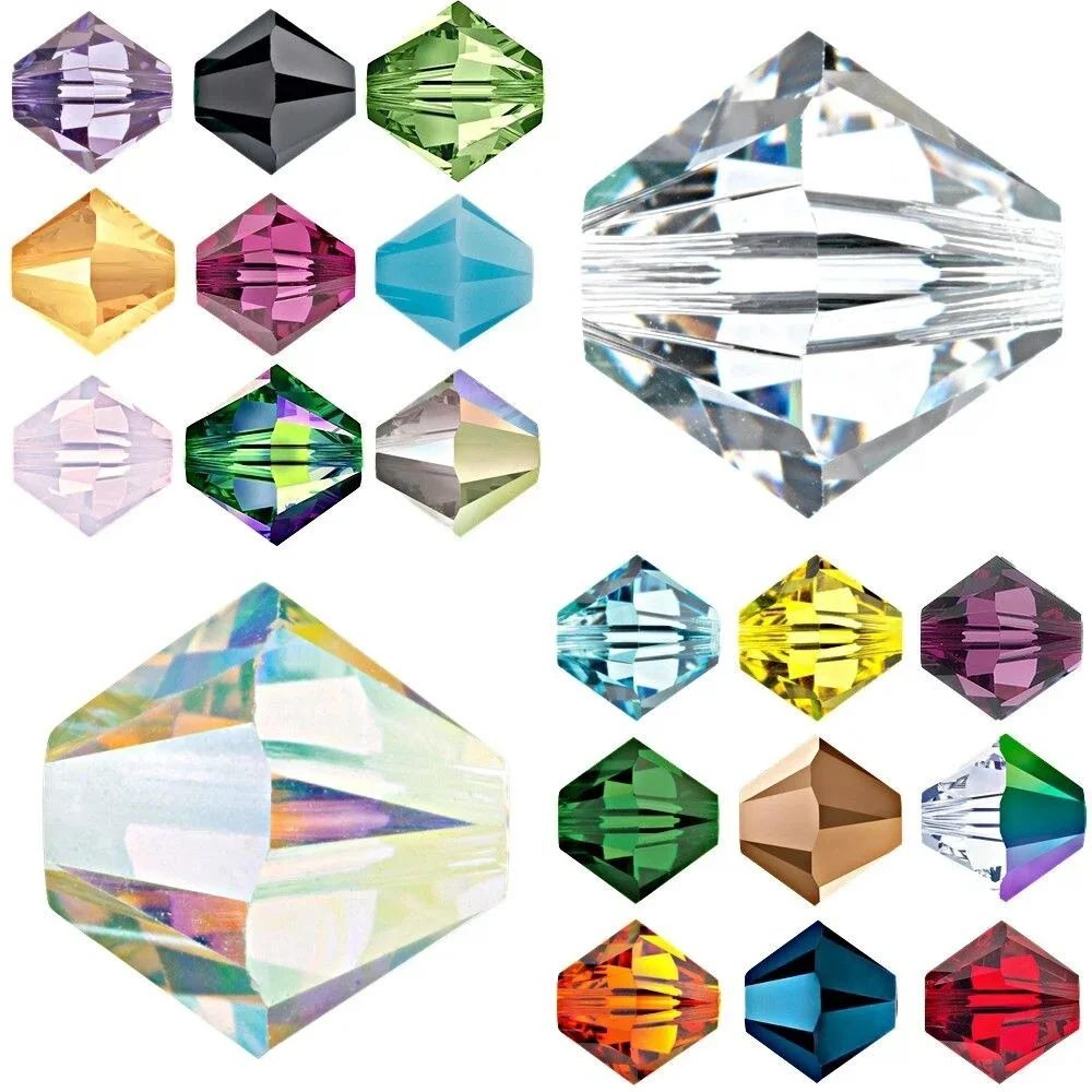 100pcs 4mm shiny faceted bicone crystal beads for diy jewelry