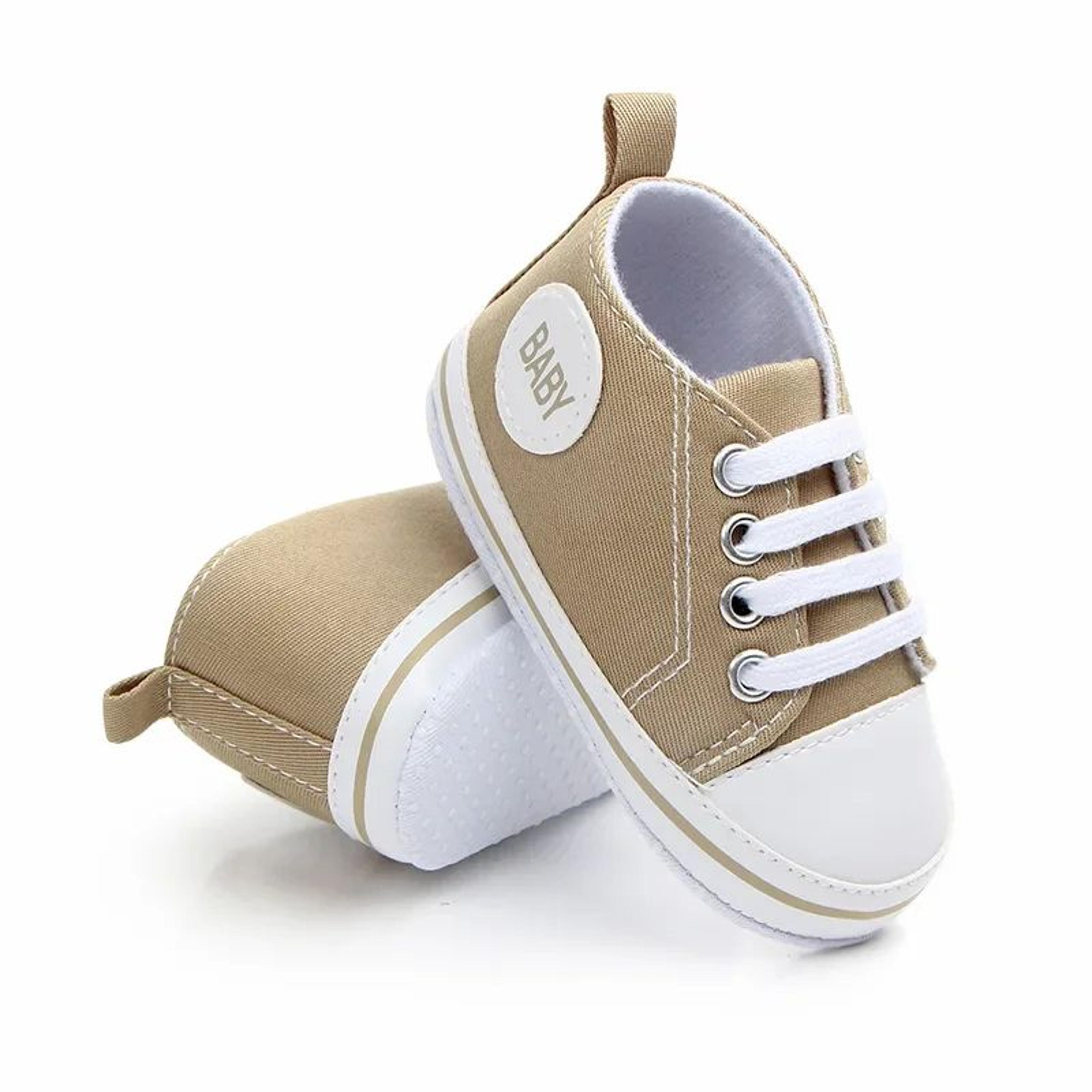 baby canvas crib sneakers with soft soles for spring and autumn