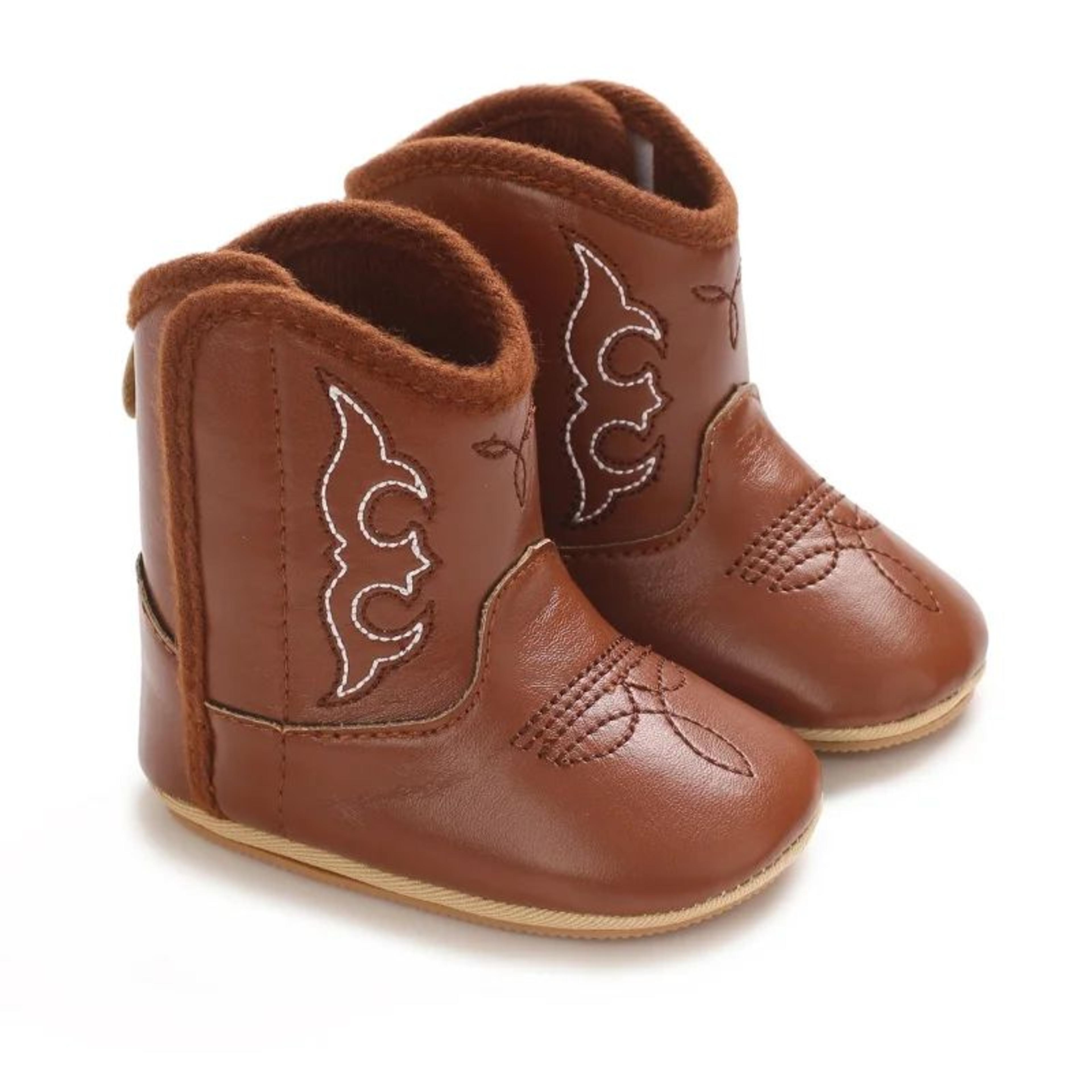 cute printed baby boots with soft pu sole for spring and autumn
